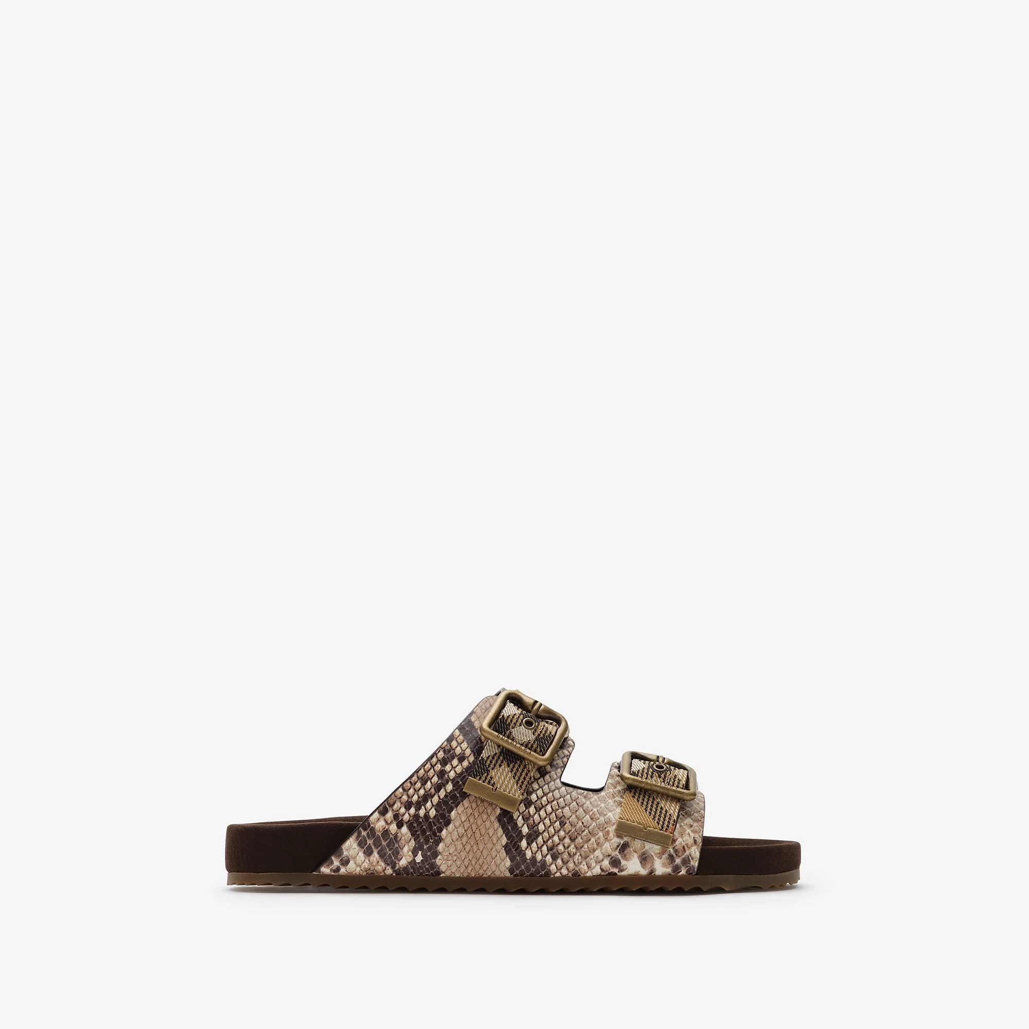 Python-print Leather Urchin Sandals - 1
