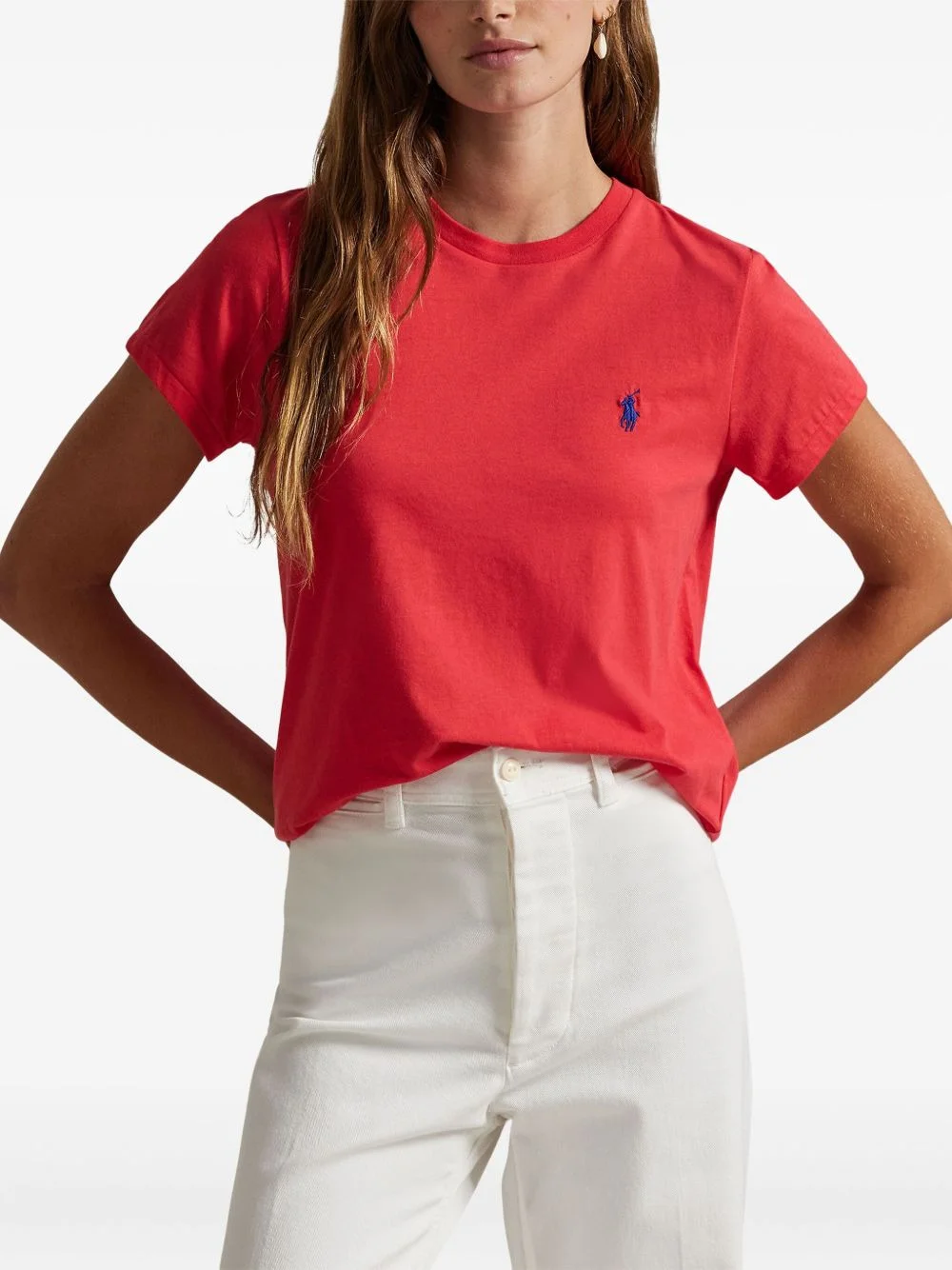 embroidered cotton T-shirt - 1