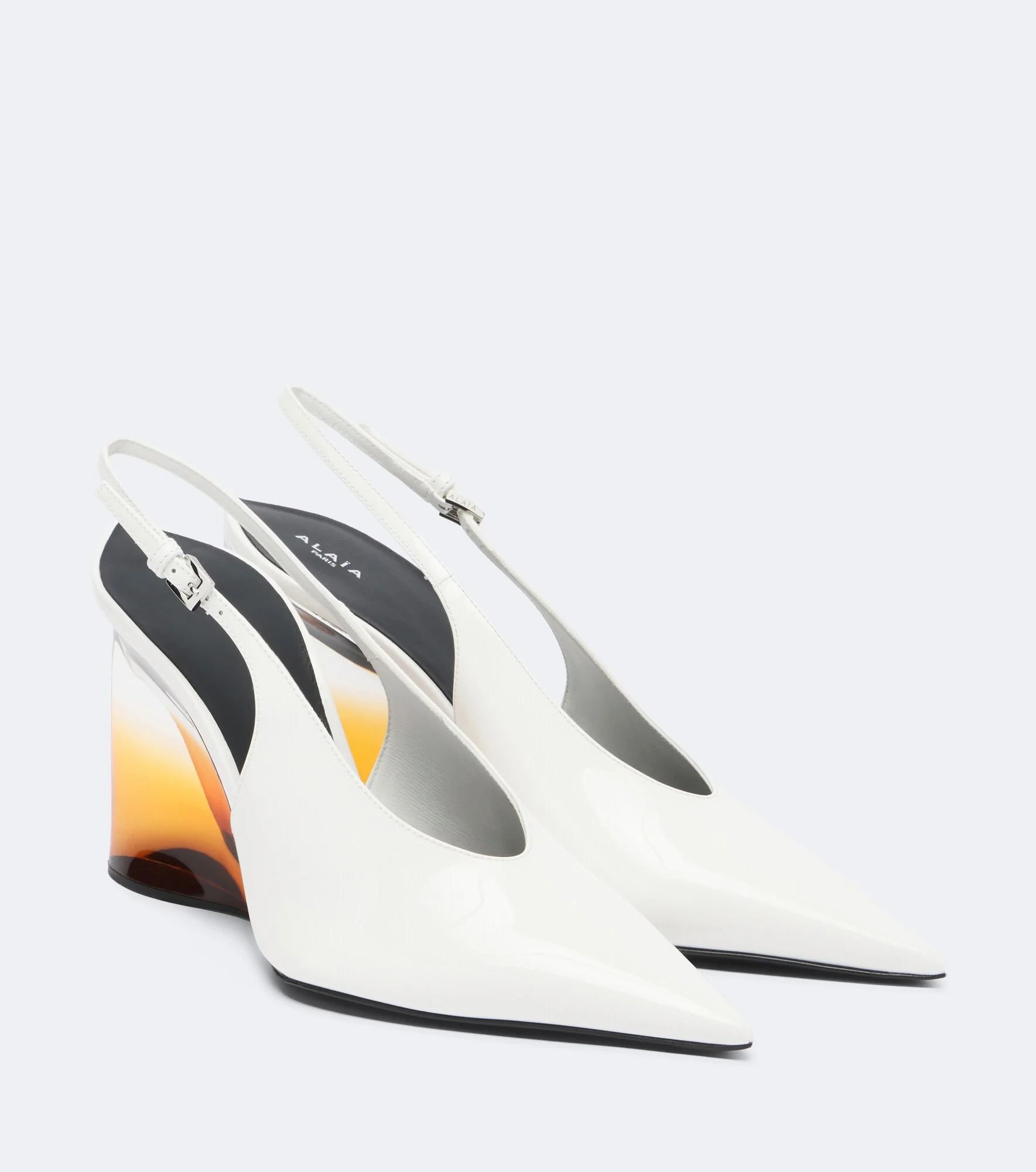 Invisible leather wedge pumps - 1