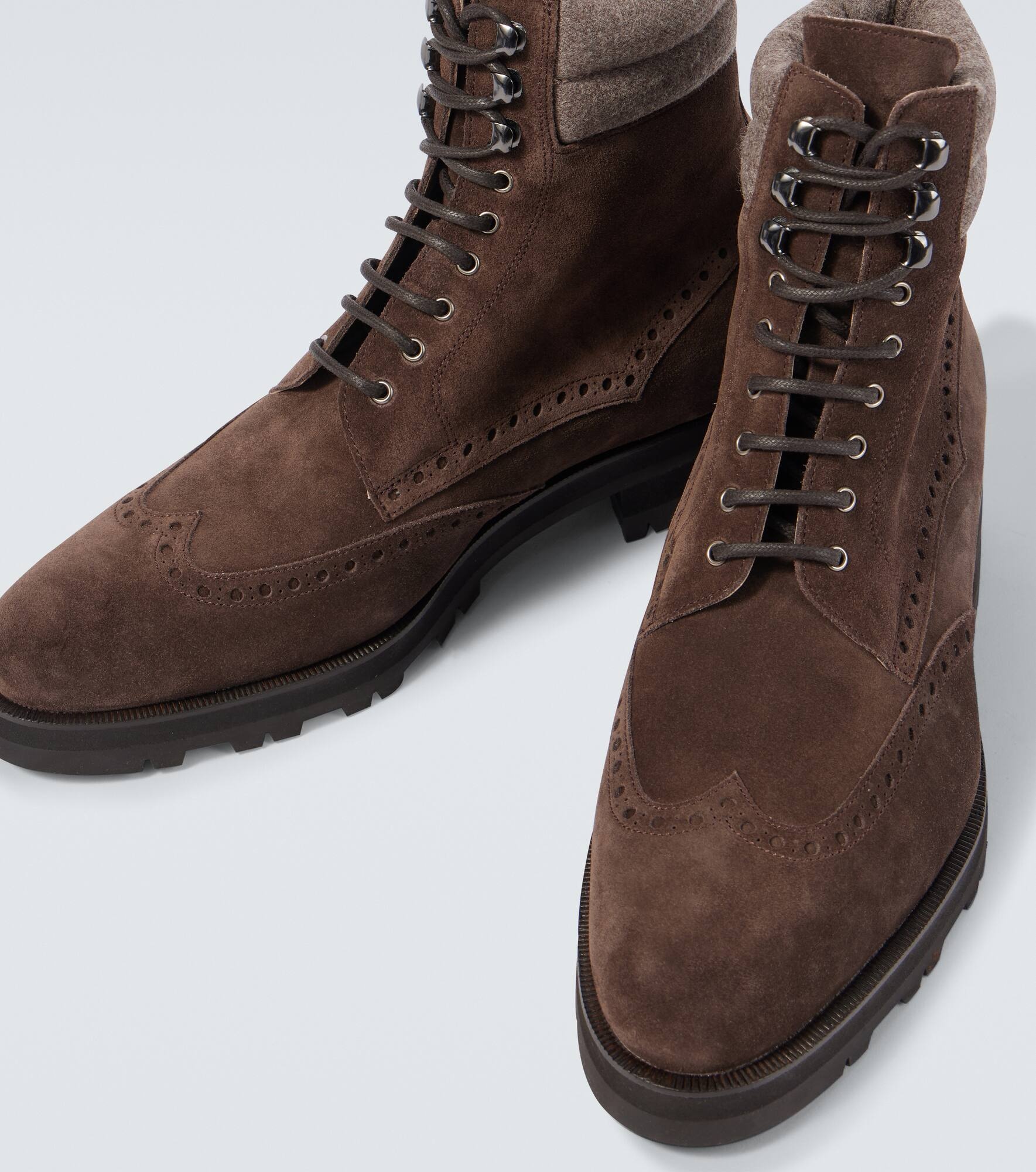 Sapele suede lace-up boots - 3