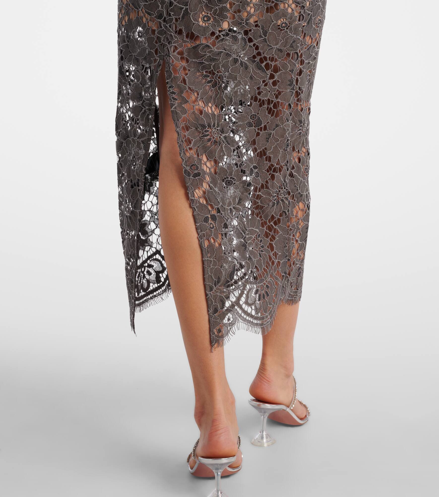 Floral lace midi dress - 5