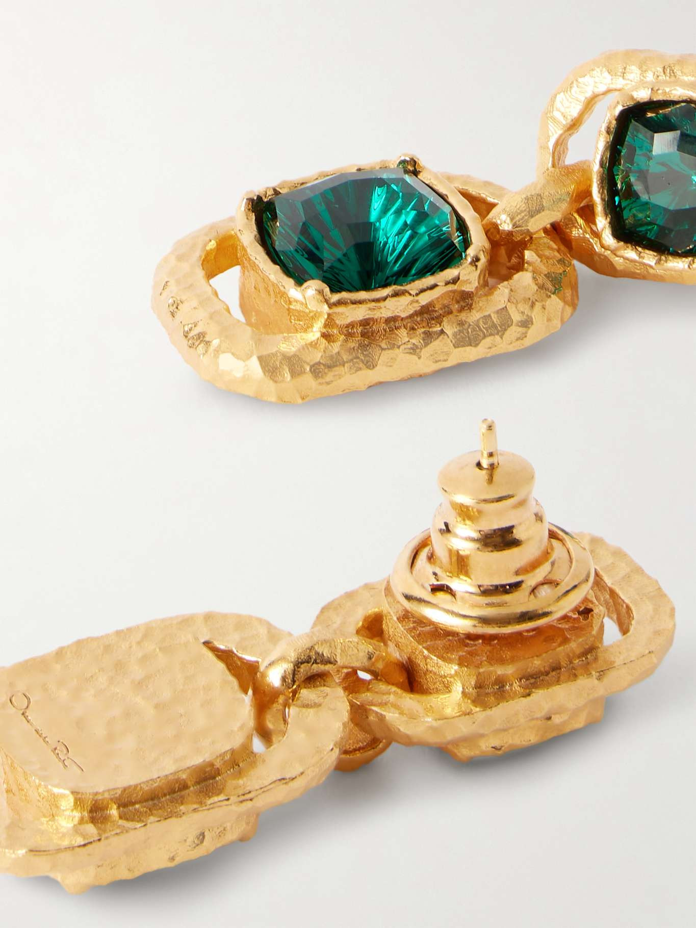 Gold-tone crystal earrings Gold - 3