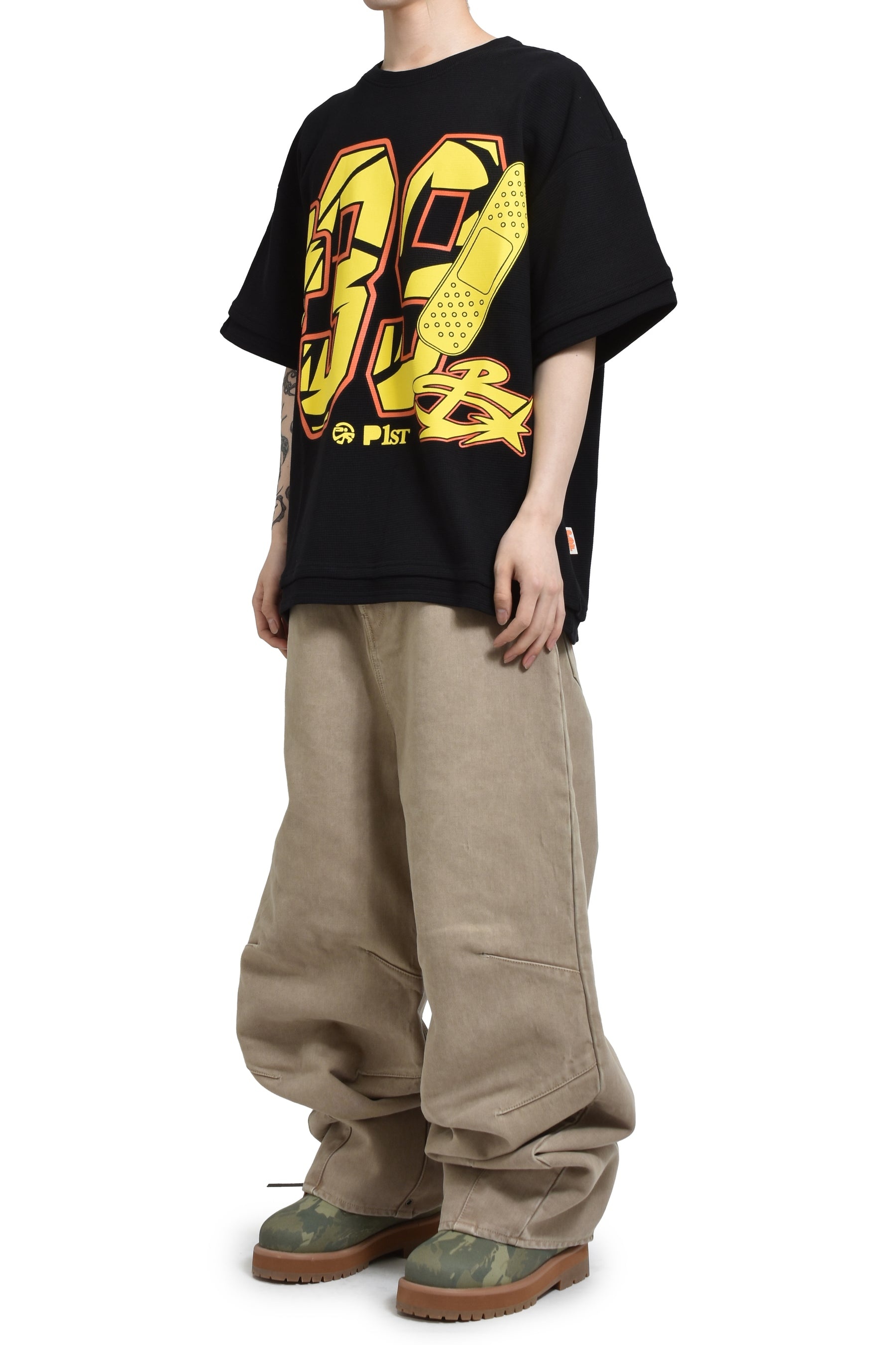 39 WAFFLE TEE (DOM46 WAFFLE) / BLK - 4