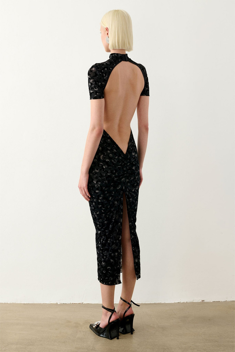 KNOCKOUT DRESS BLACK LEOPARD PRINT 6