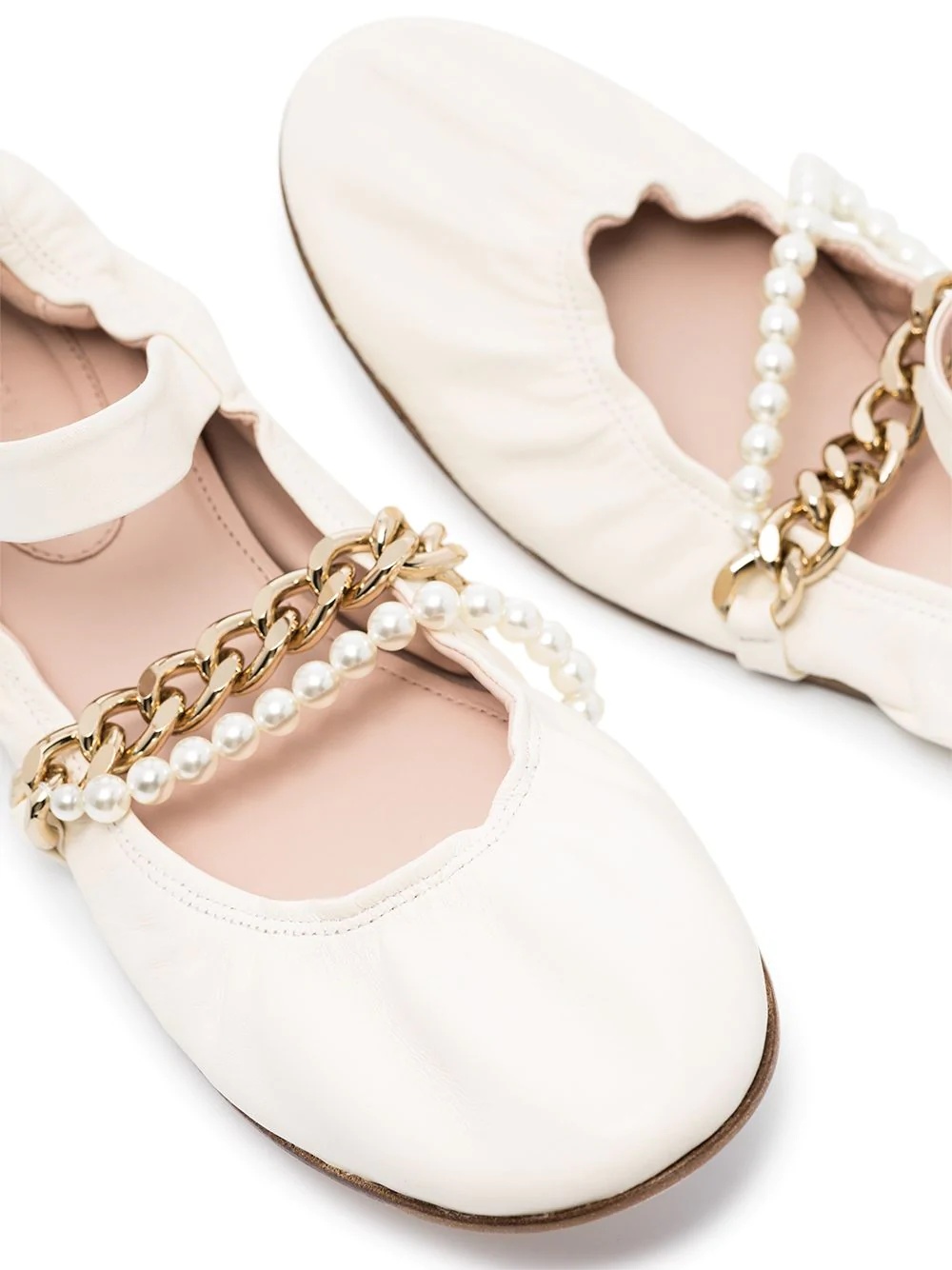 chain-detail ballerina shoes - 2