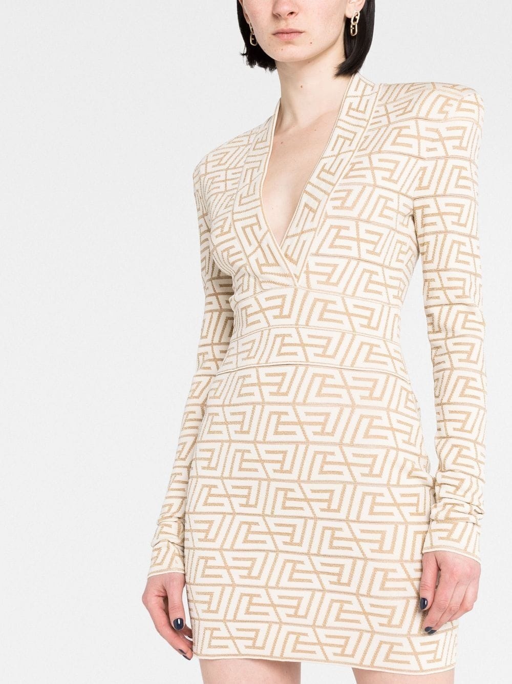monogram-jacquard mini dress - 5