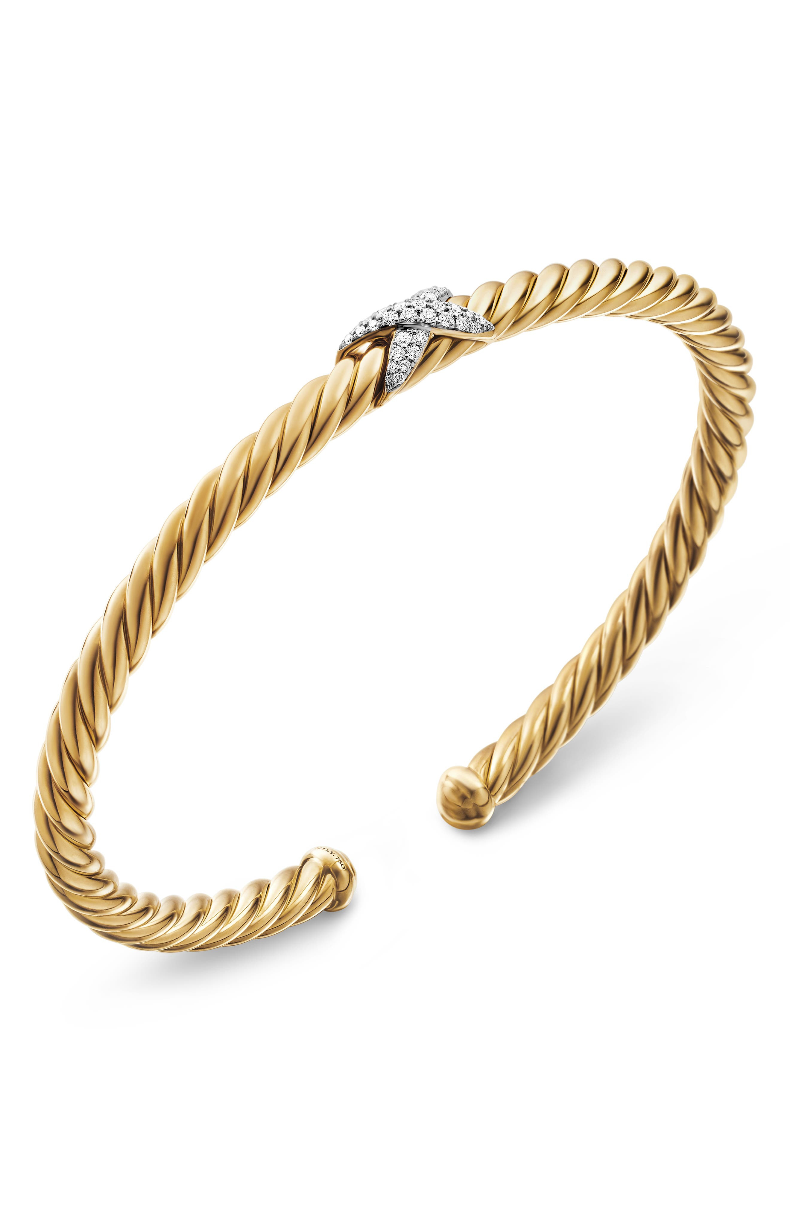 David Yurman X Cablespira® Station Bracelet in 18K Yellow Gold with Pavé Diamonds, 4mm at Nordstrom - 5