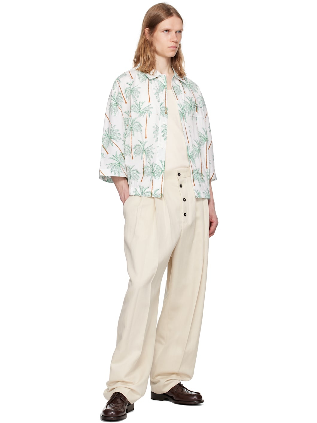 White & Green La Croisière 'The Canevas short-sleeve' Shirt - 4