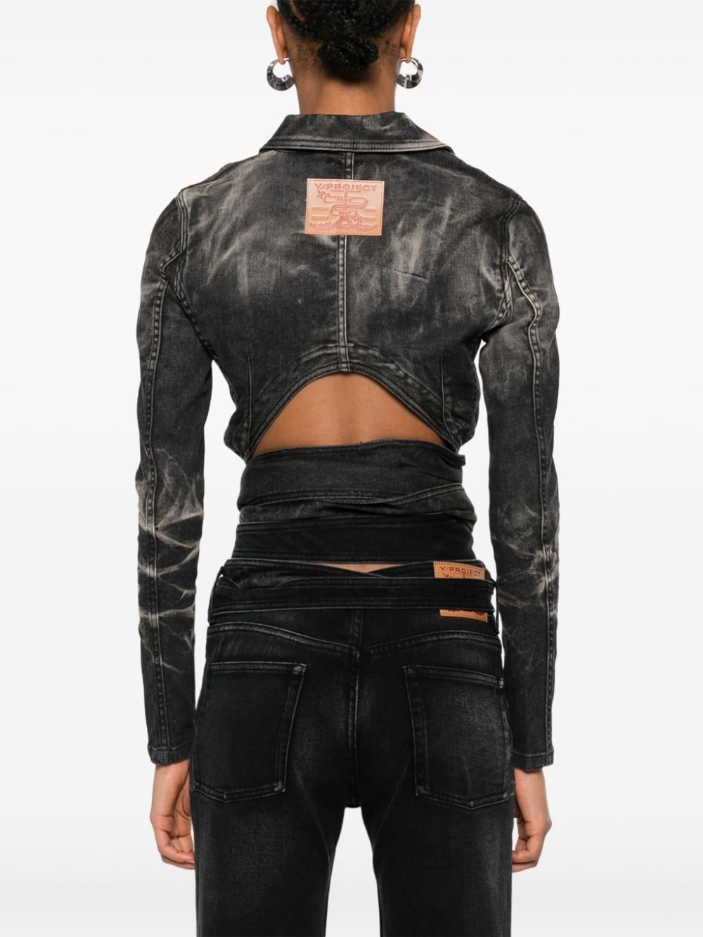 wrap denim jacket - 4