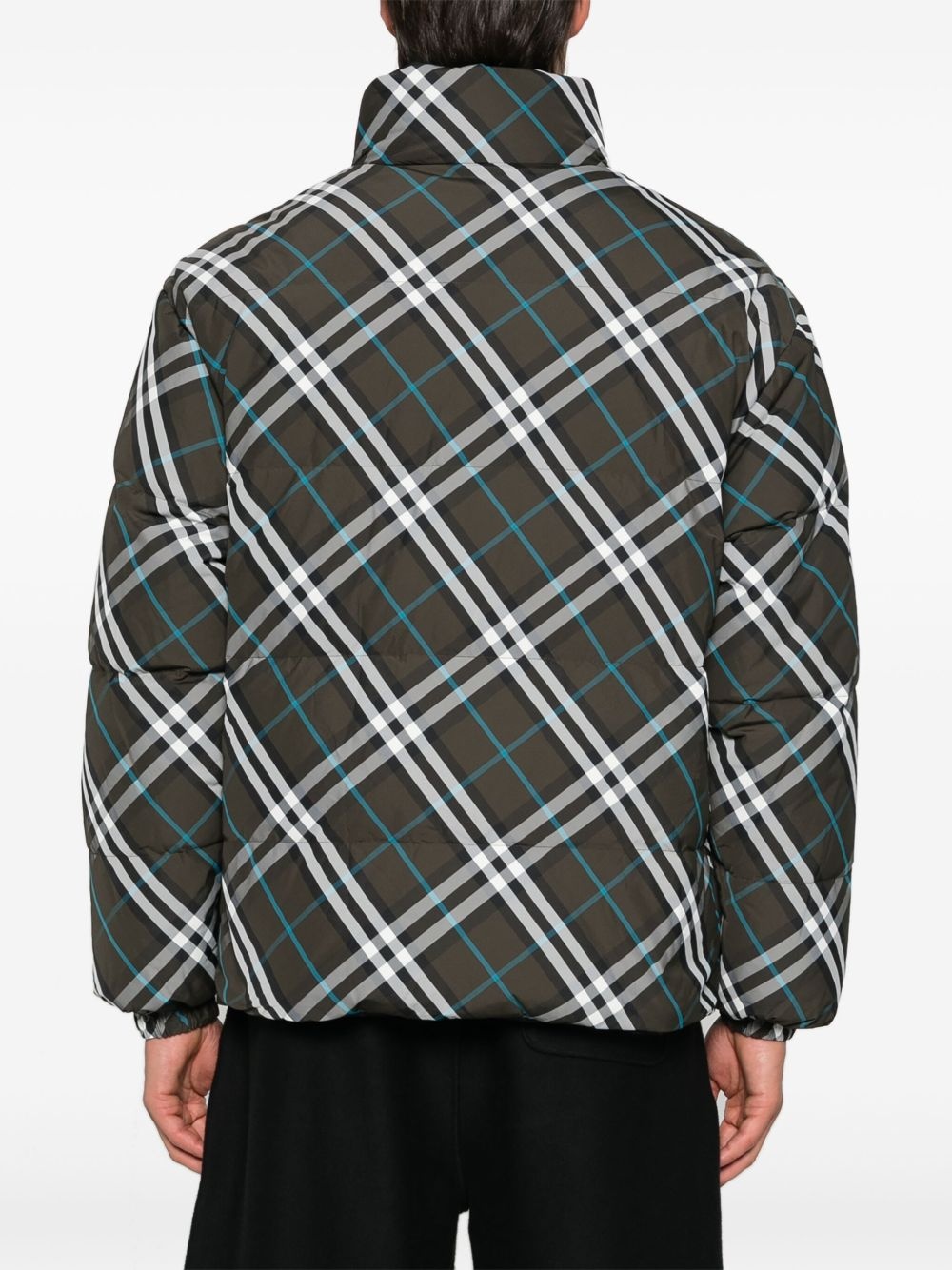 Vintage-check puffer jacket - 4
