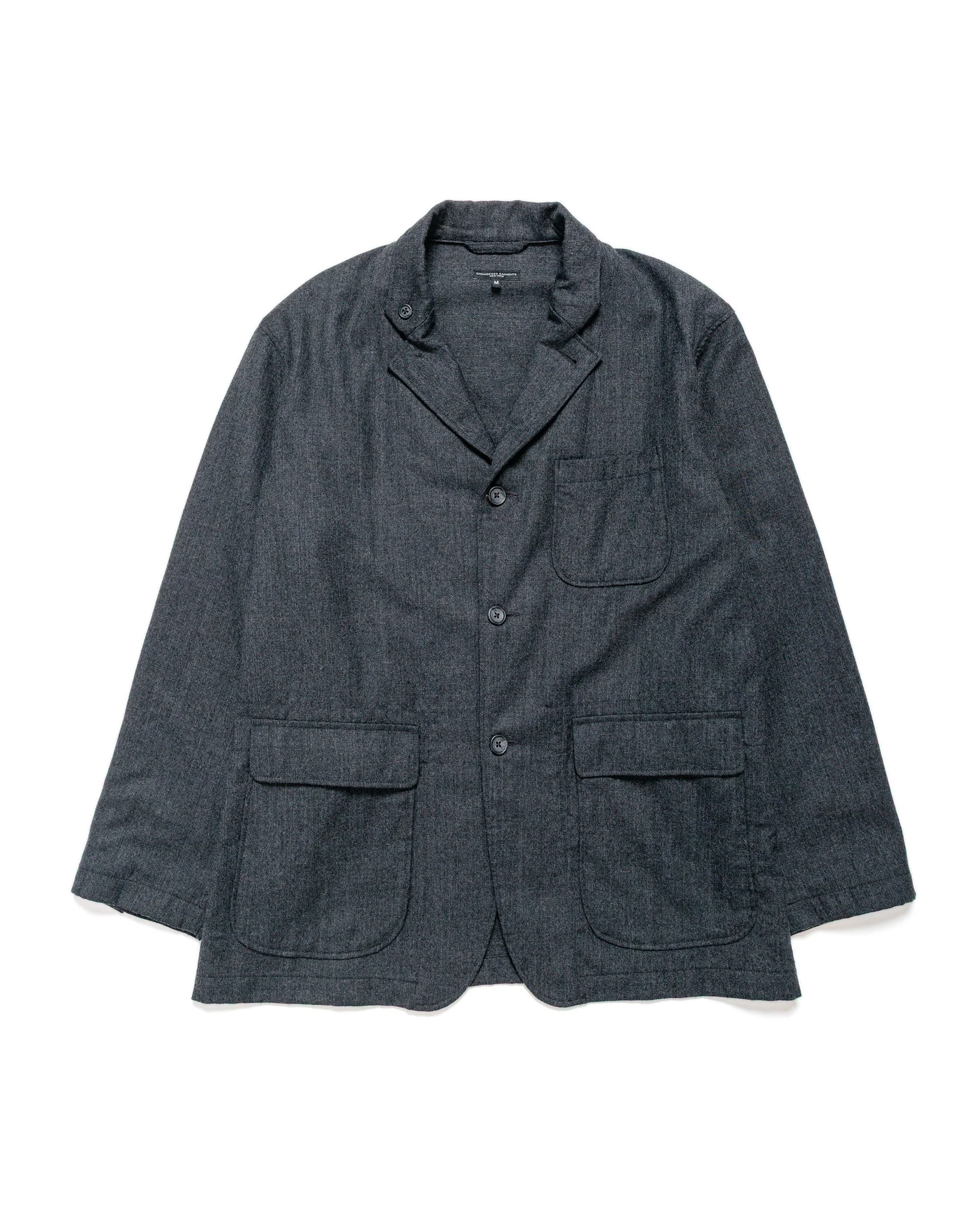 Loiter Jacket Charcoal High Count Worsted Wool - 1