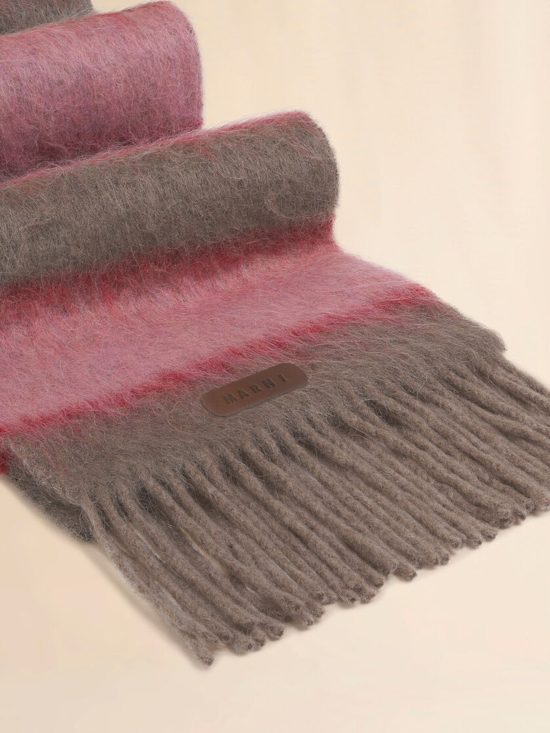 PINK WOOL-BLEND SCARF WITH STRIPED PATTERN 3