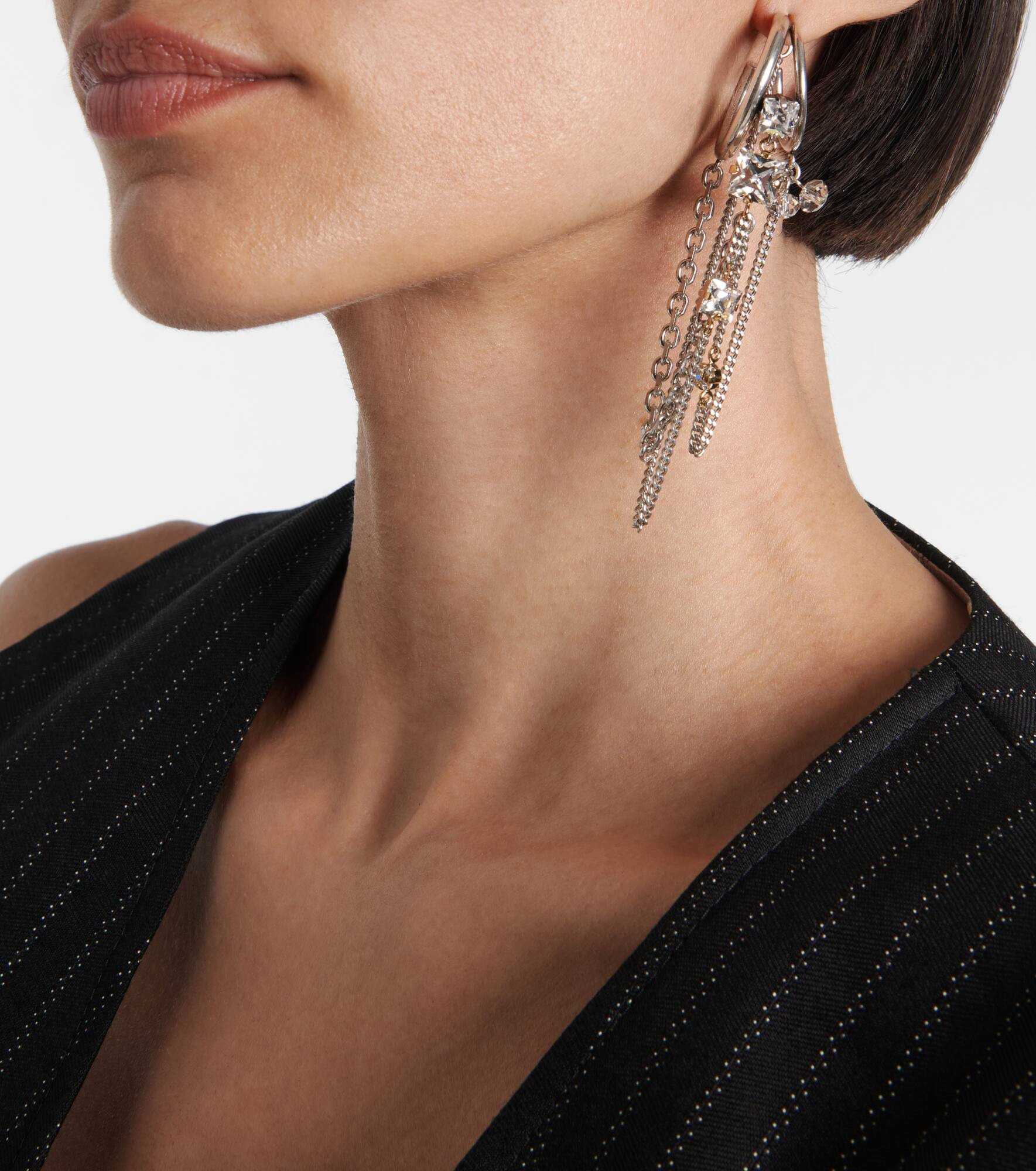 Embellished single hoop earring - 3