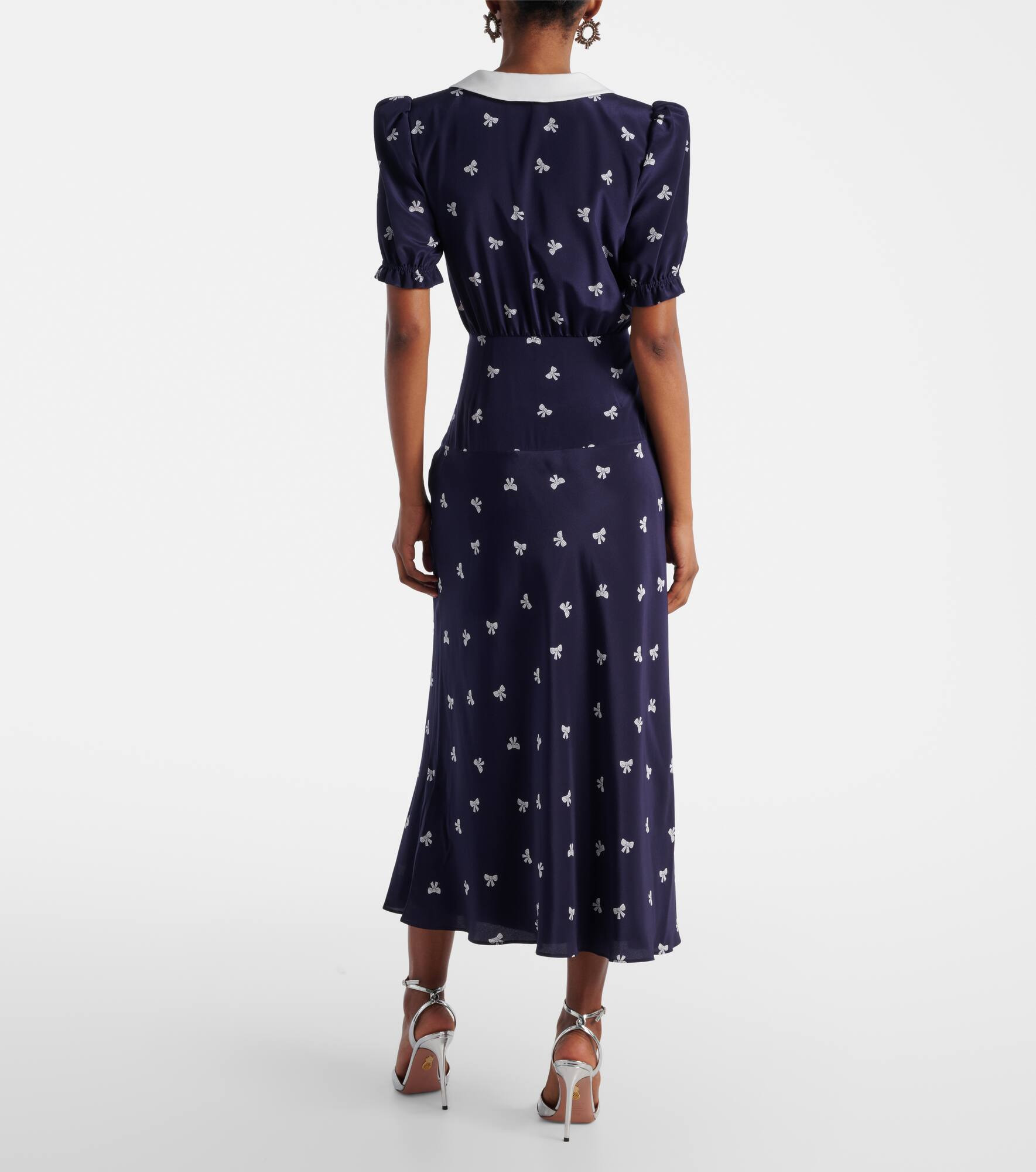 Printed silk midi dress - 3