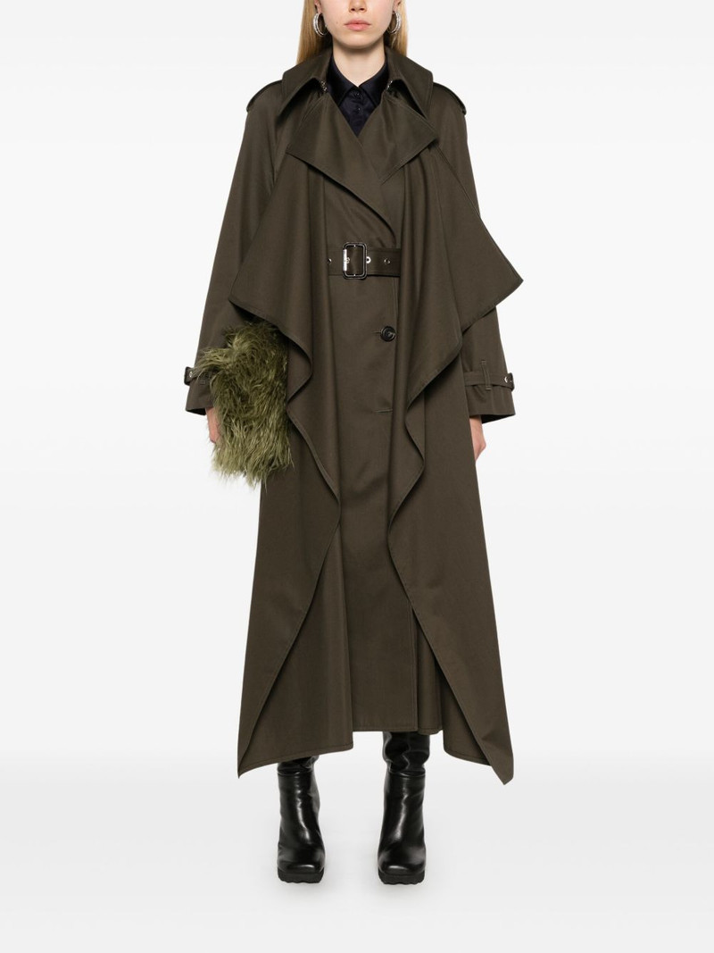 Alexander McQueen draped belted trench coat outlook