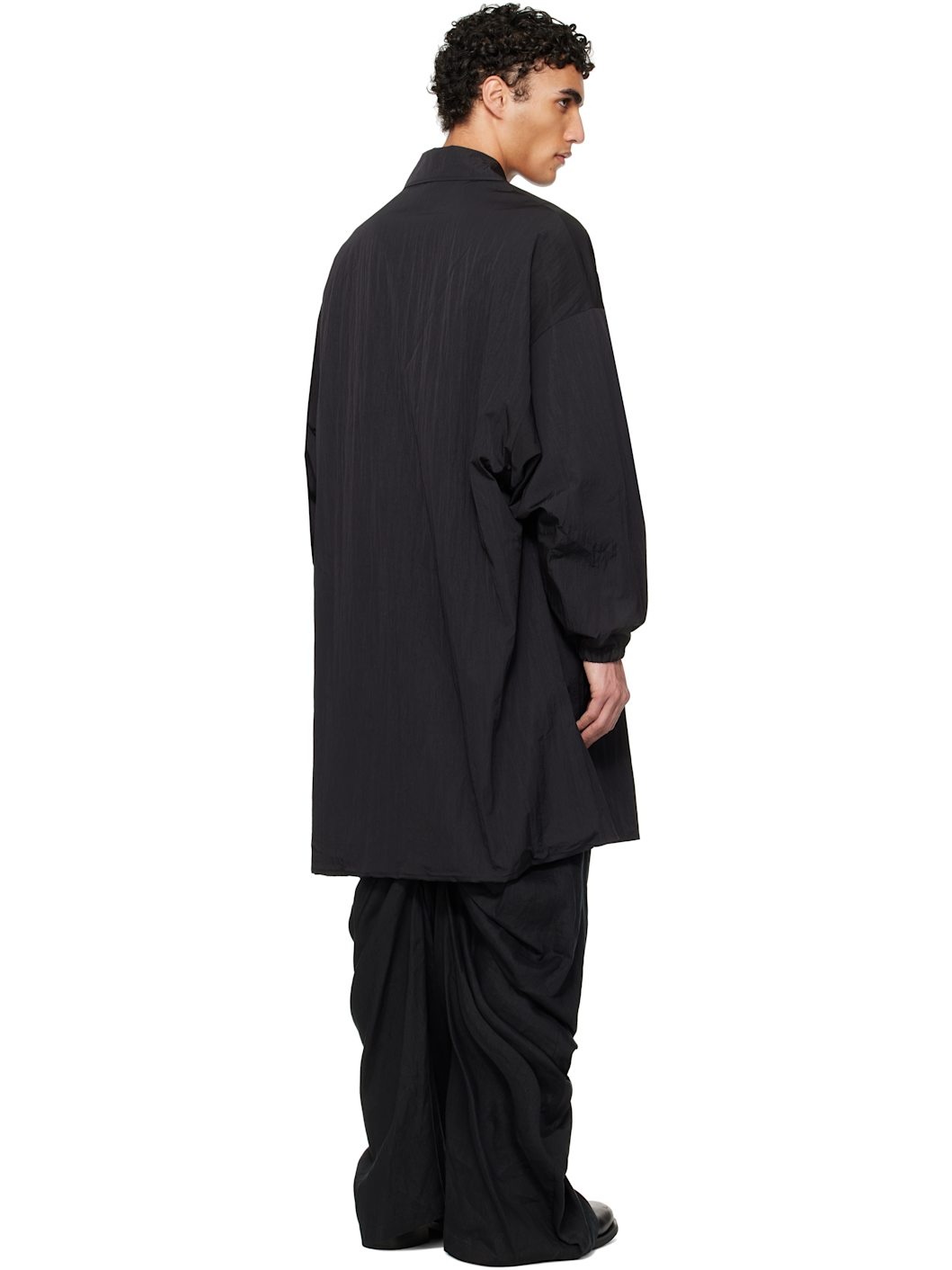 Black Long Coach Coat - 3