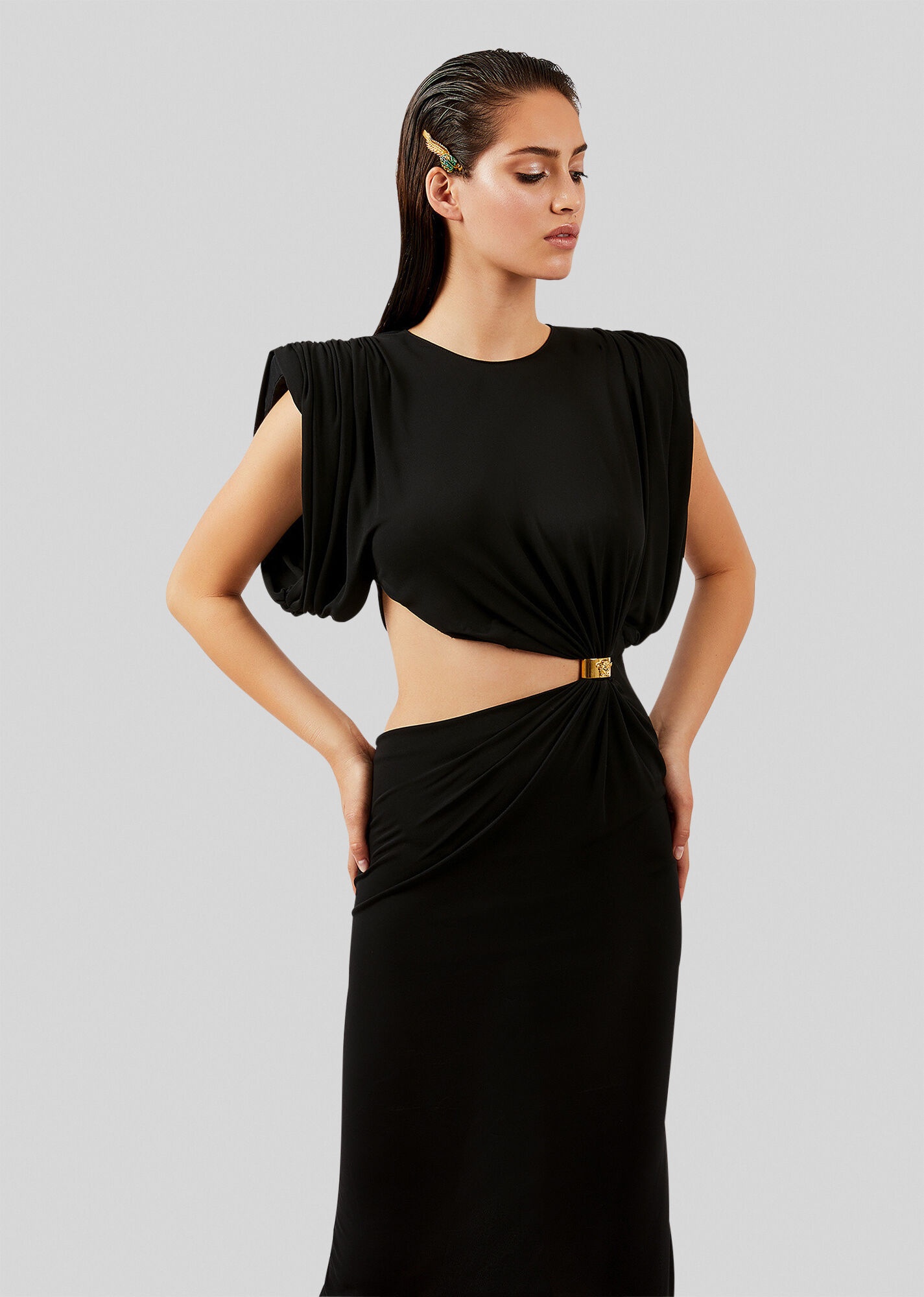 Sculptural Shoulder Cut-Out Dress - 2