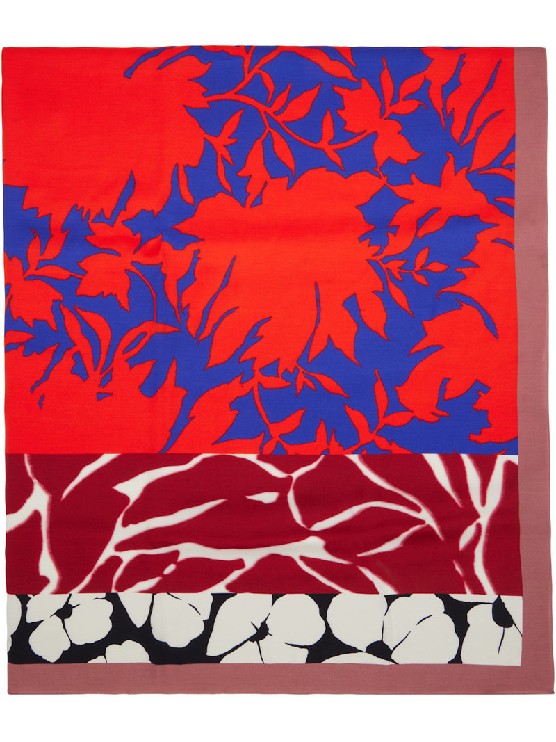 Dries Van Noten Red Printed Viscose Scarf outlook