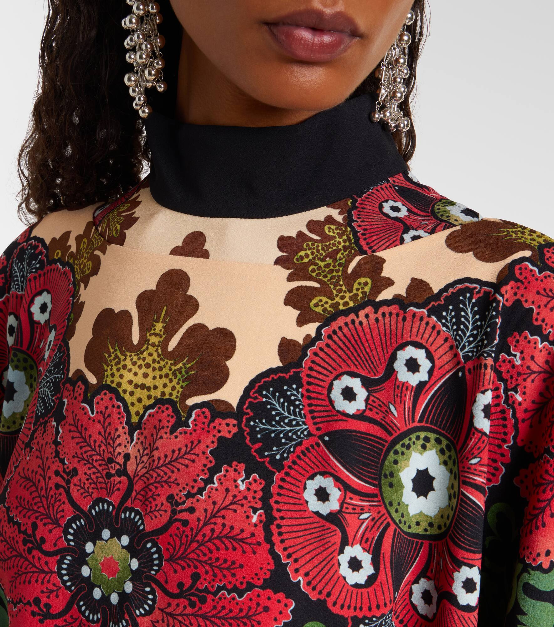 Printed fringed poncho - 4