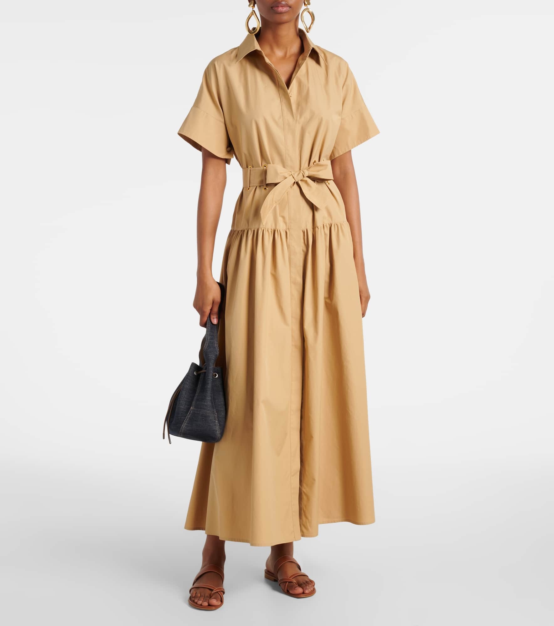 Agoraio pleated cotton shirt dress - 2
