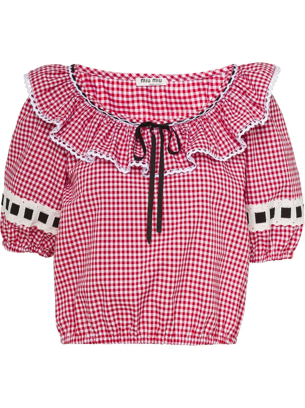 gingham-check top - 1