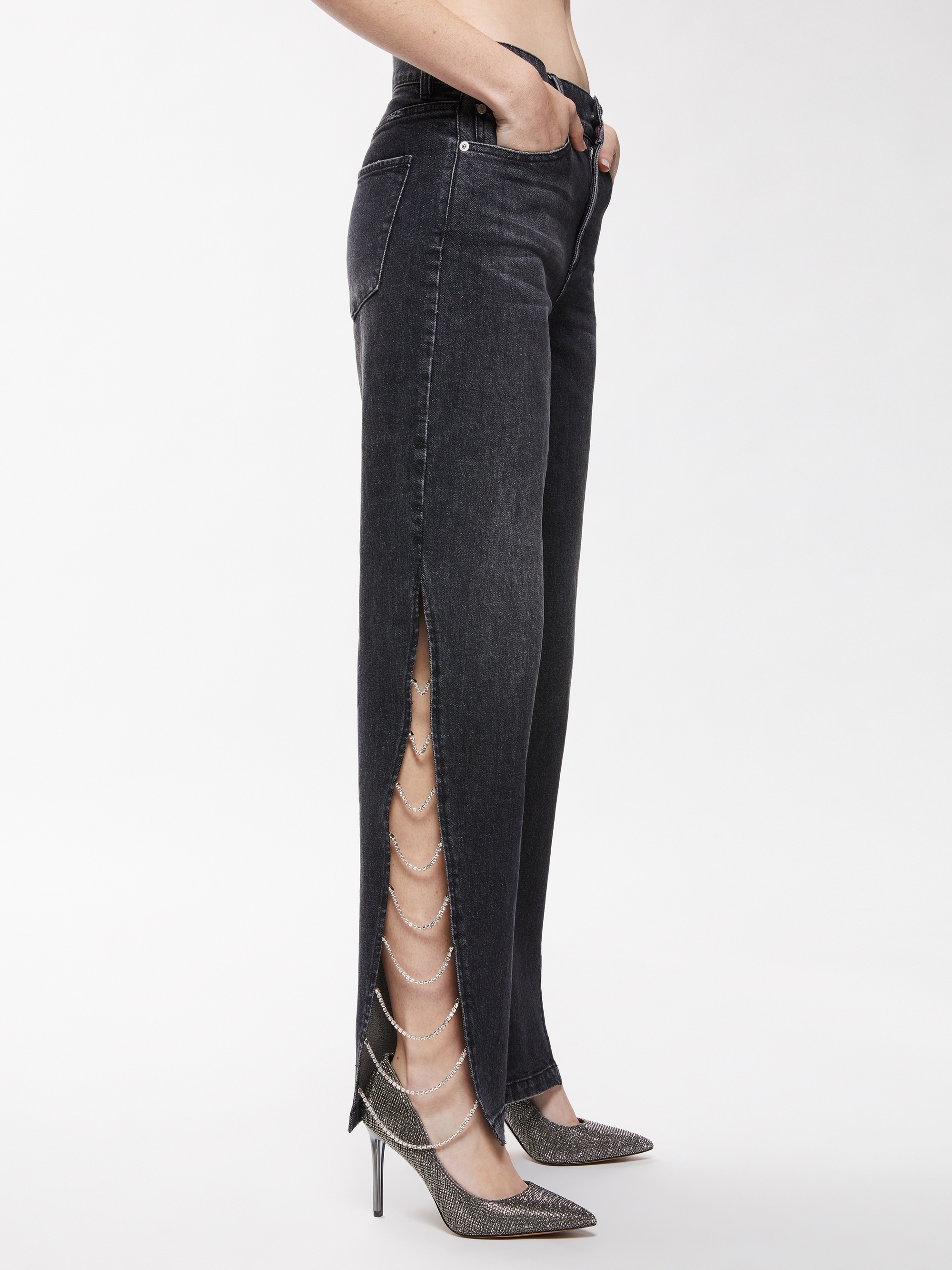 GAYLE EMBELLISHED SIDE JEAN - 2