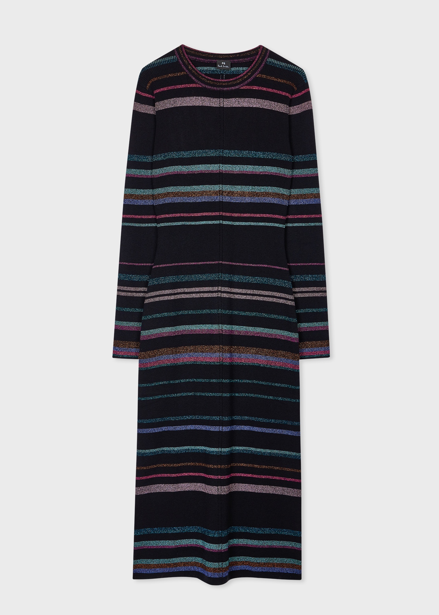 Women's Black 'Midnight Swirl' Glitter Stripe Knitted Dress - 1