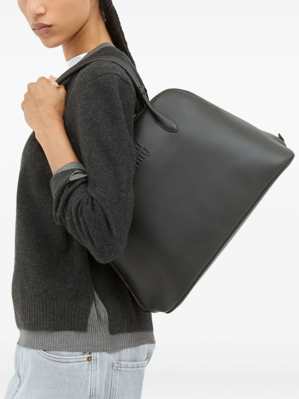 logo-embossed shoulder bag - 1