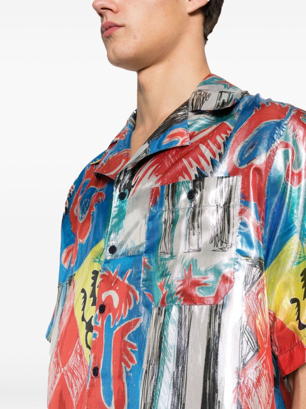 metallic-sheen shirt - 5