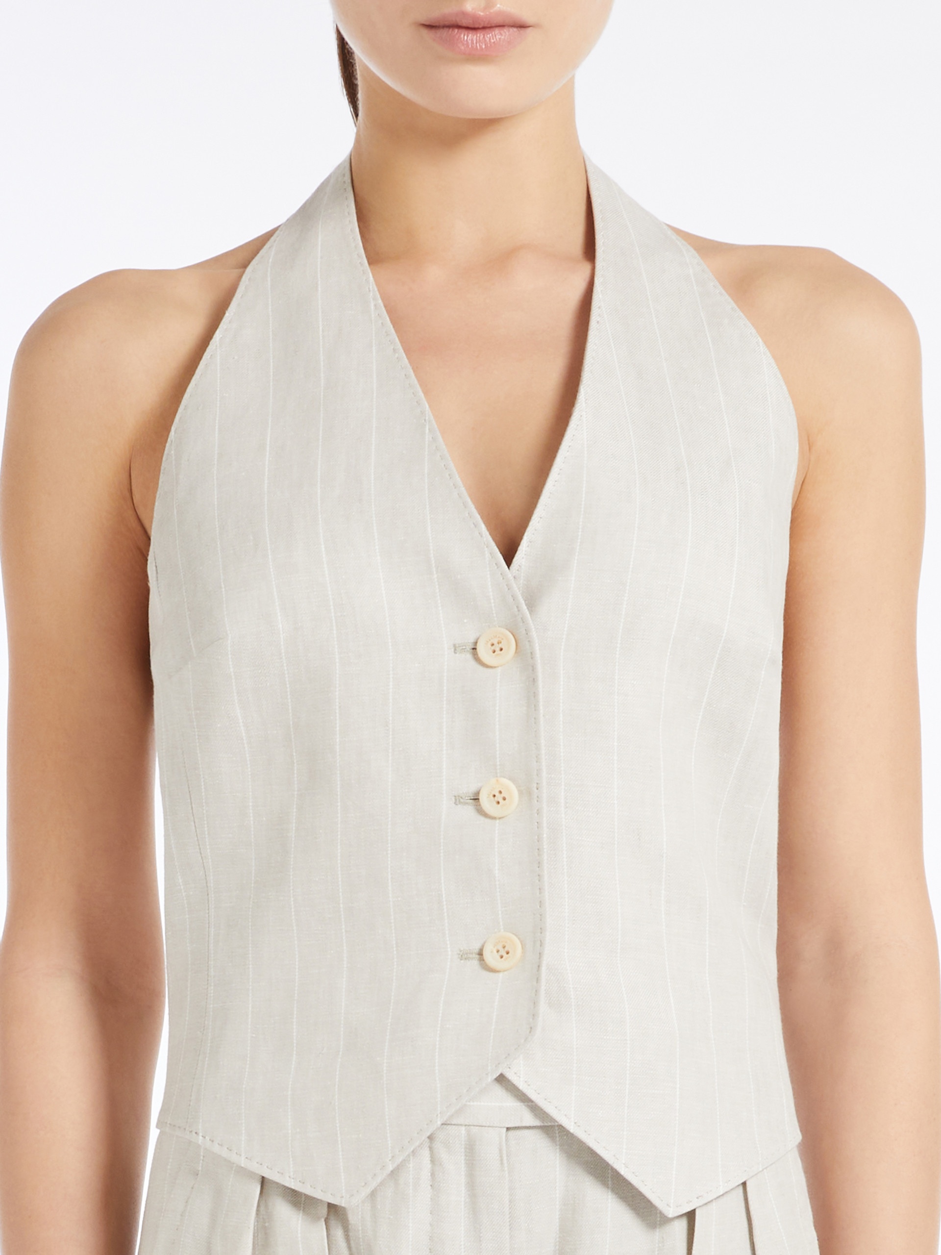 SAURO Linen Batavia waistcoat - 5