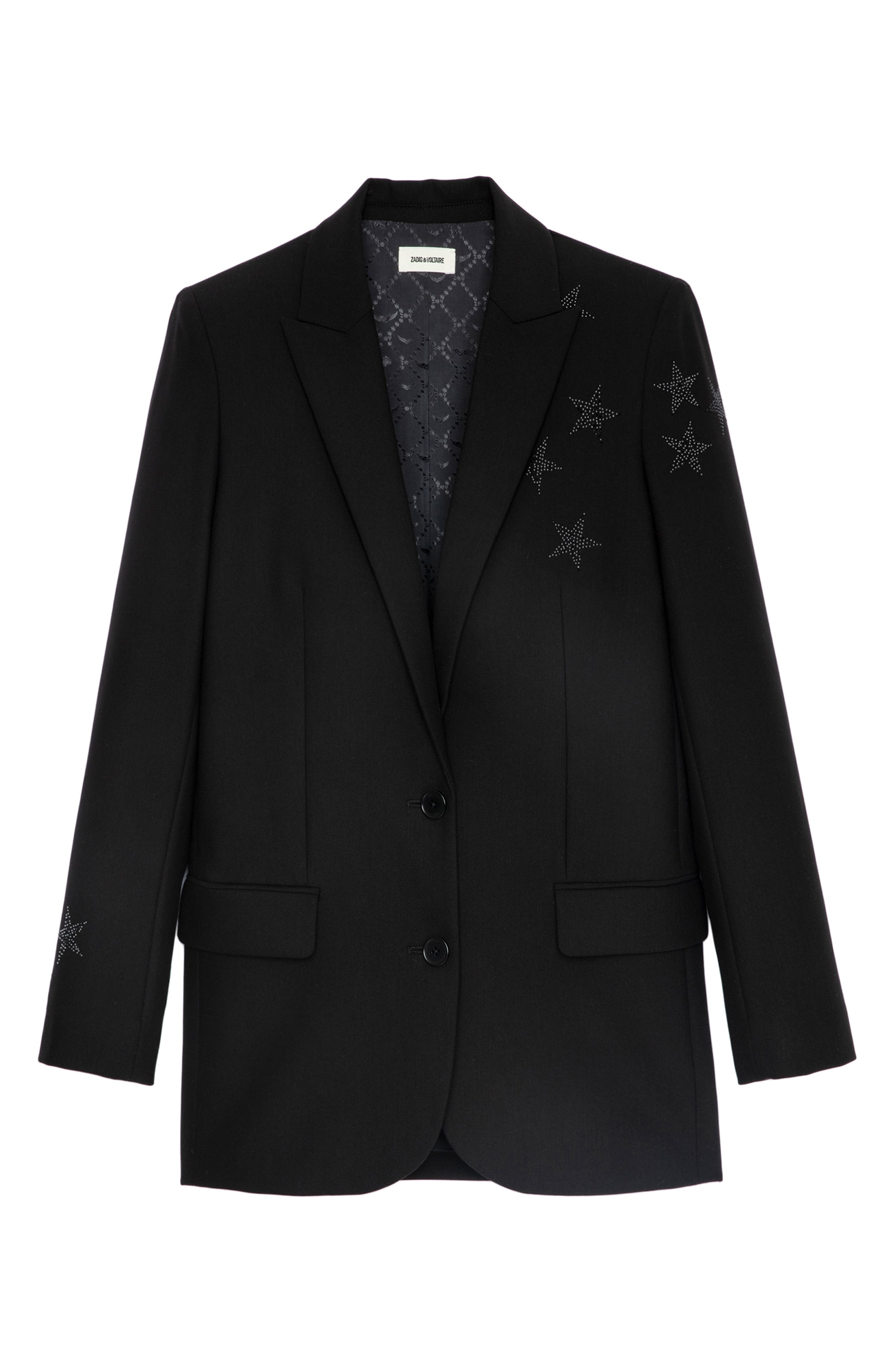 Zadig & Voltaire Viva Strass Star Embellished Blazer in Black at Nordstrom - 5