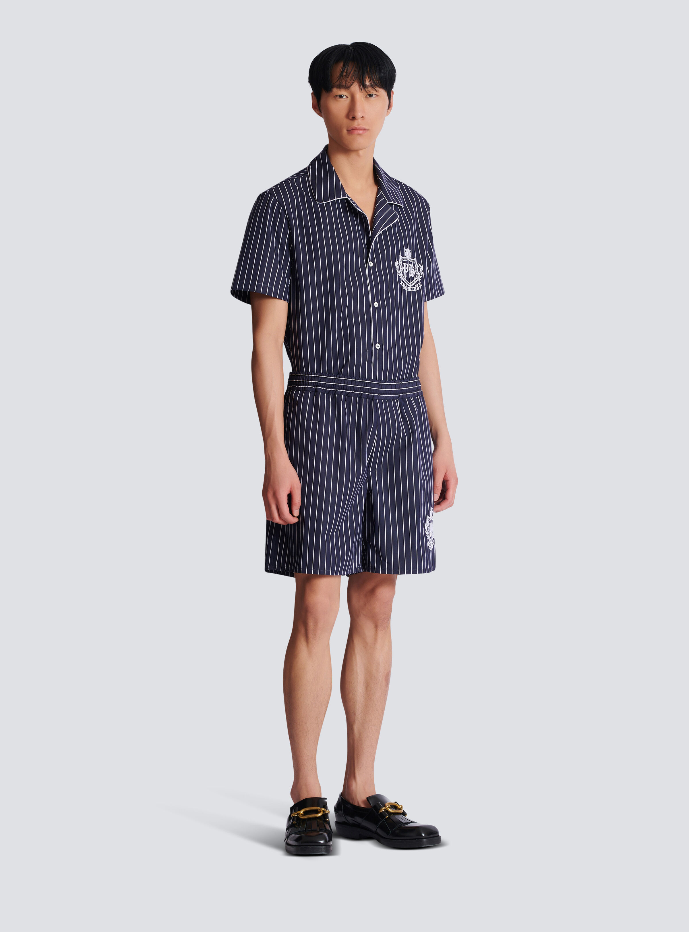 Striped poplin pyjama shorts - 3