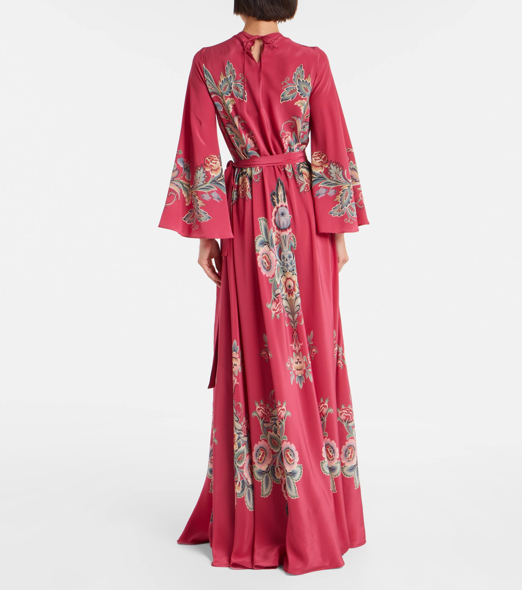 Belted printed silk maxi dress - 3