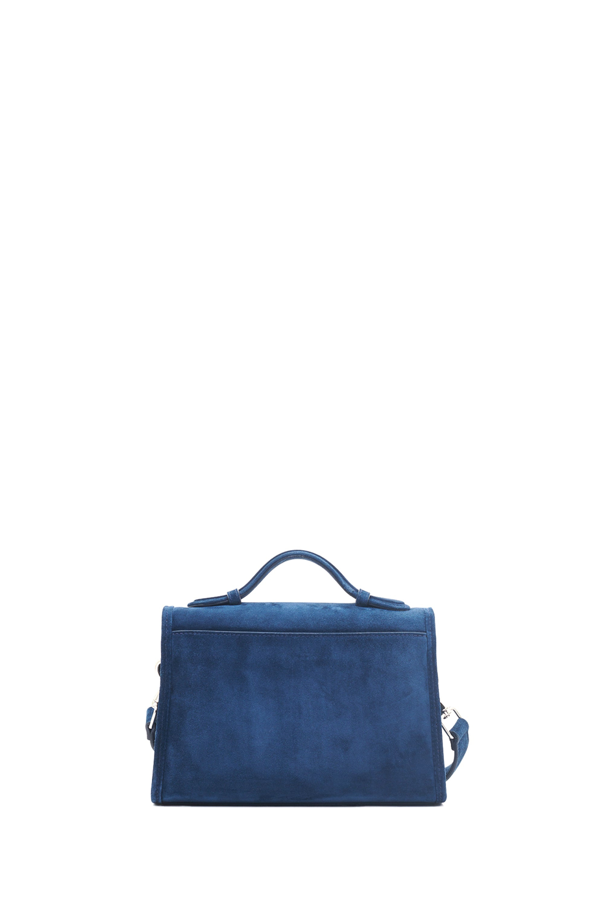 Small Leonora Flap Bag in Navy Suede - 4