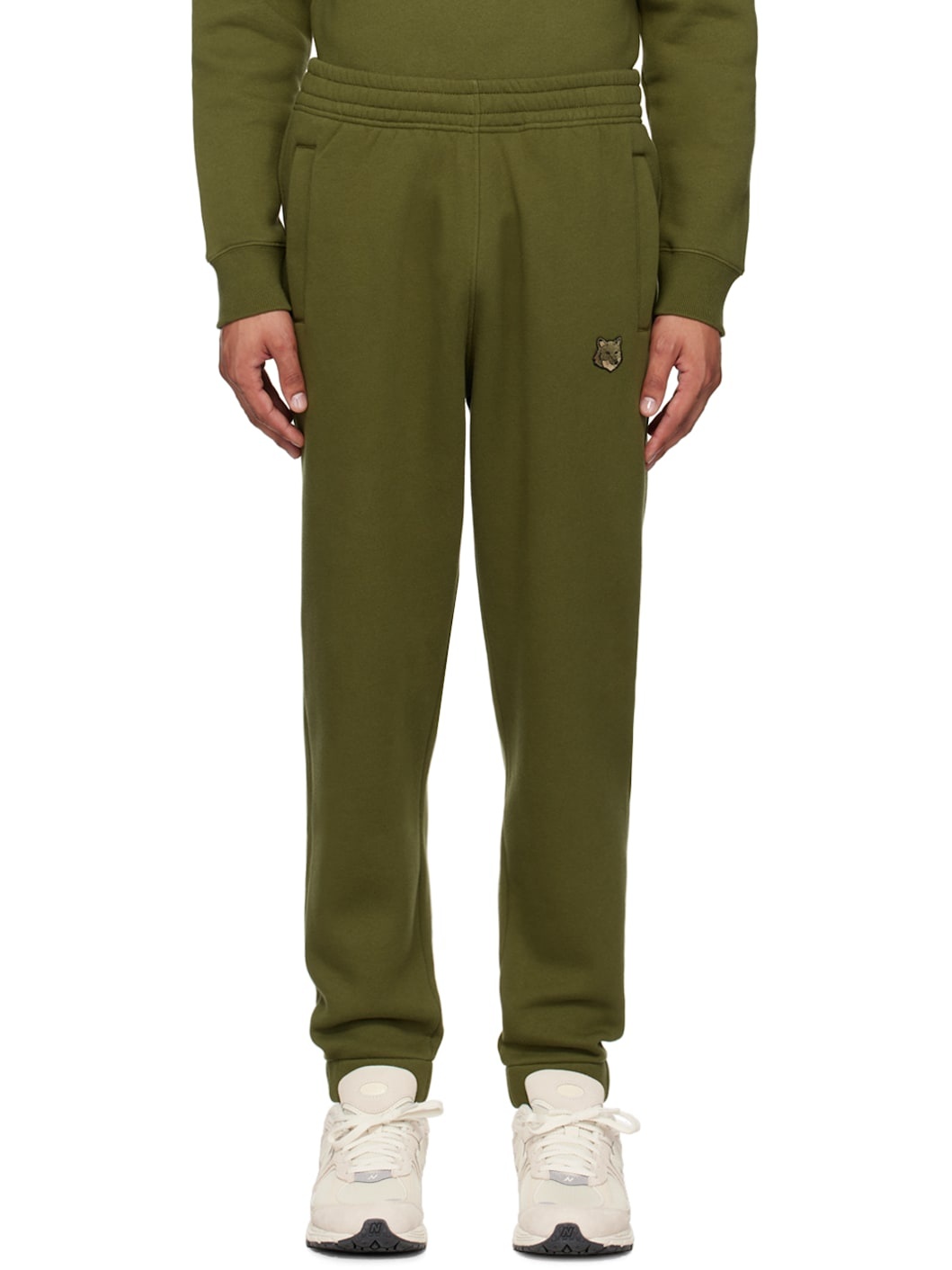 Khaki Bold Fox Head Comfort Sweatpants - 1