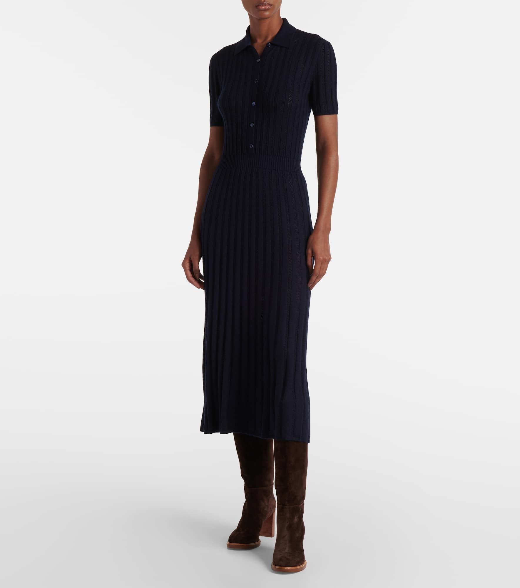Elvis cashmere and silk shirt dress - 2