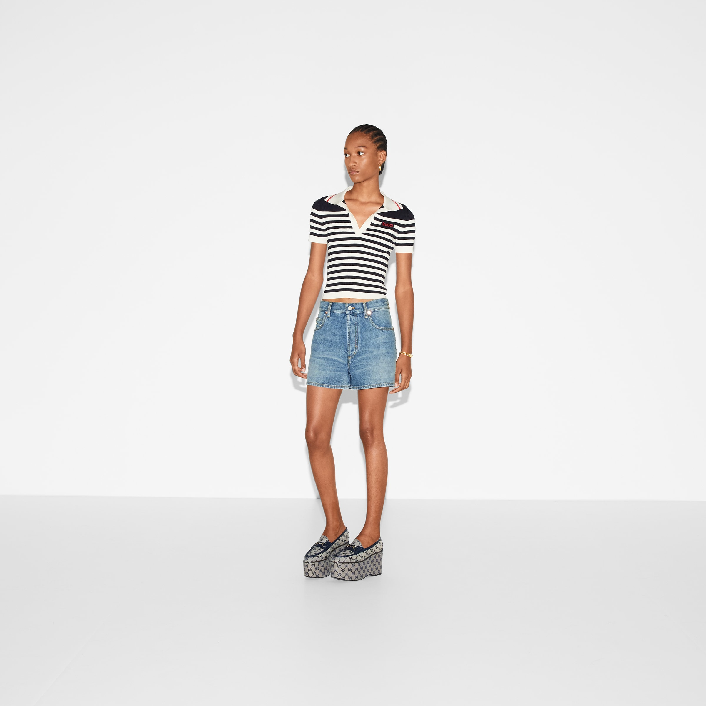 Denim shorts with Horsebit detail - 2