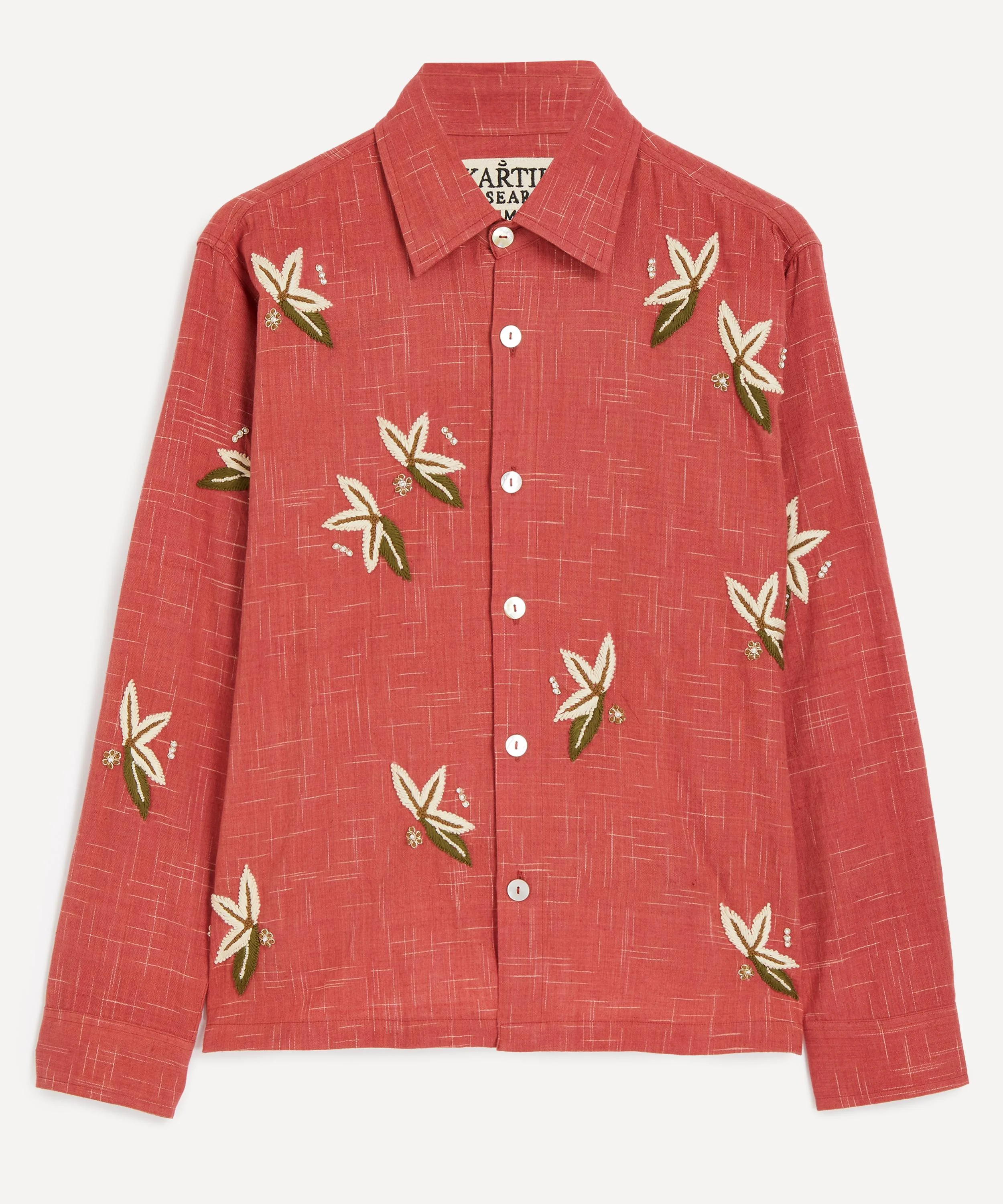Hand-Embroidered Floral Shirt - 1