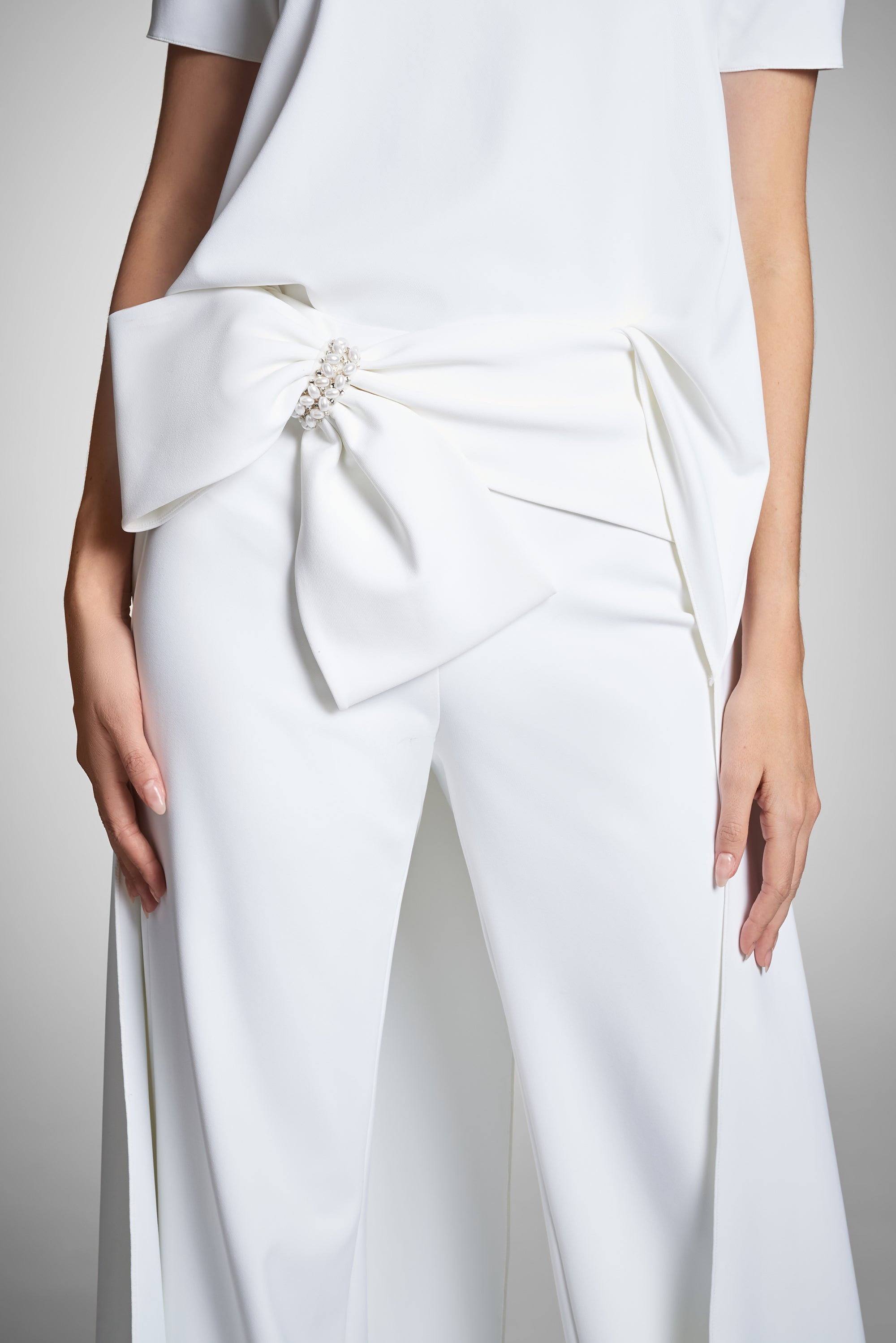 Embellished Whitley Pant - Ivory - 2