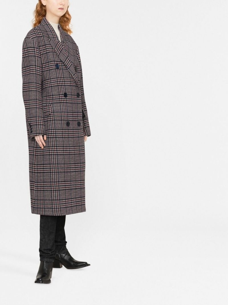 checked wool coat - 3