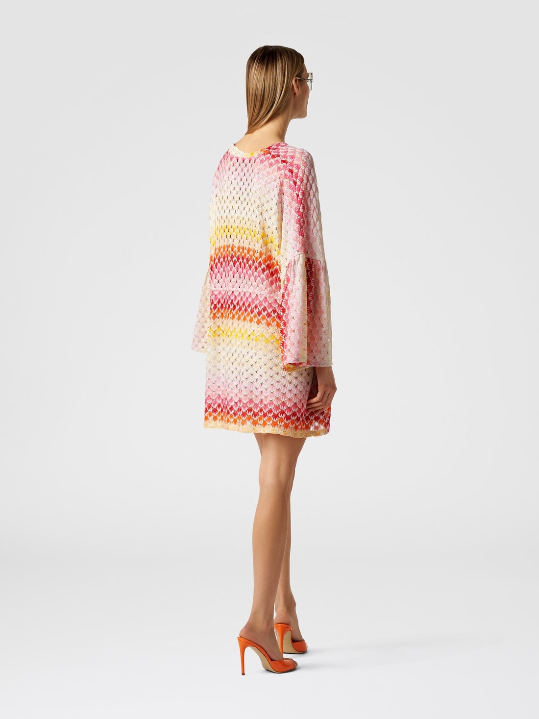 Short lace-effect cover up kaftan with lurex - 3