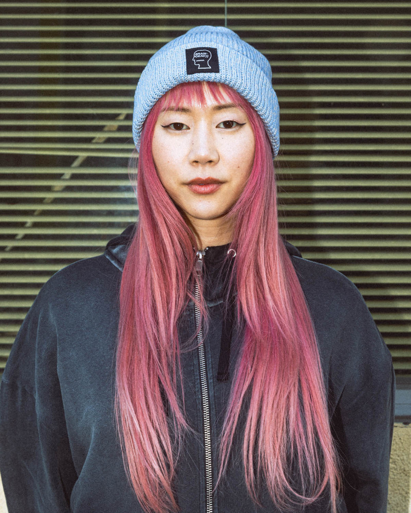 BRAIN DEAD Marled Cotton Logohead Beanie - Blue outlook