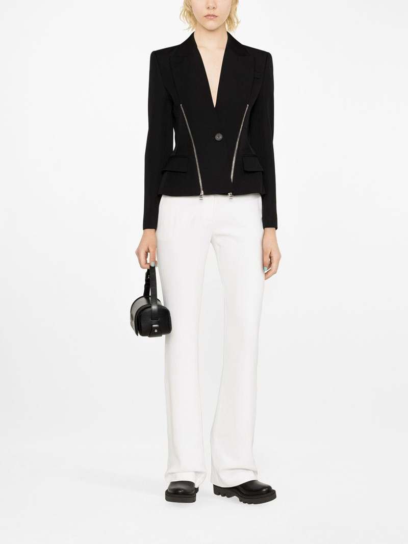 Alexander McQueen zip-embellished single-breasted blazer outlook