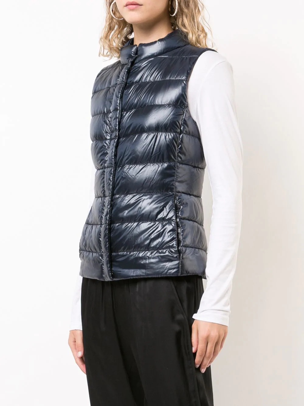 zip quilted gilet - 3