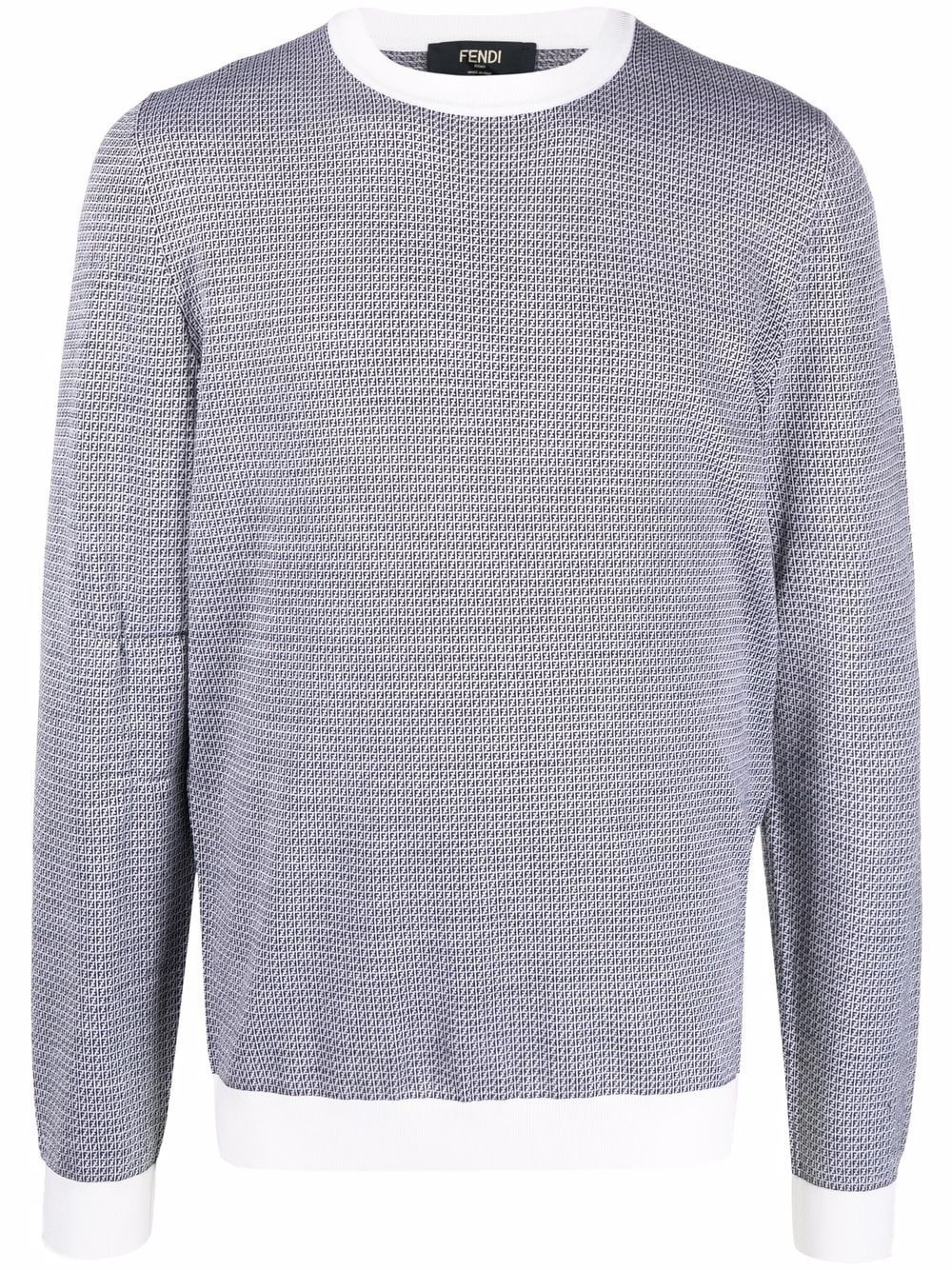 contrast-trim knitted crew-neck jumper - 1