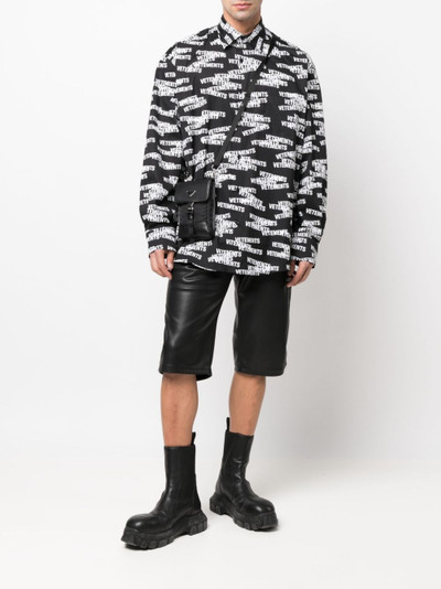 VETEMENTS logo-print long-sleeve shirt outlook