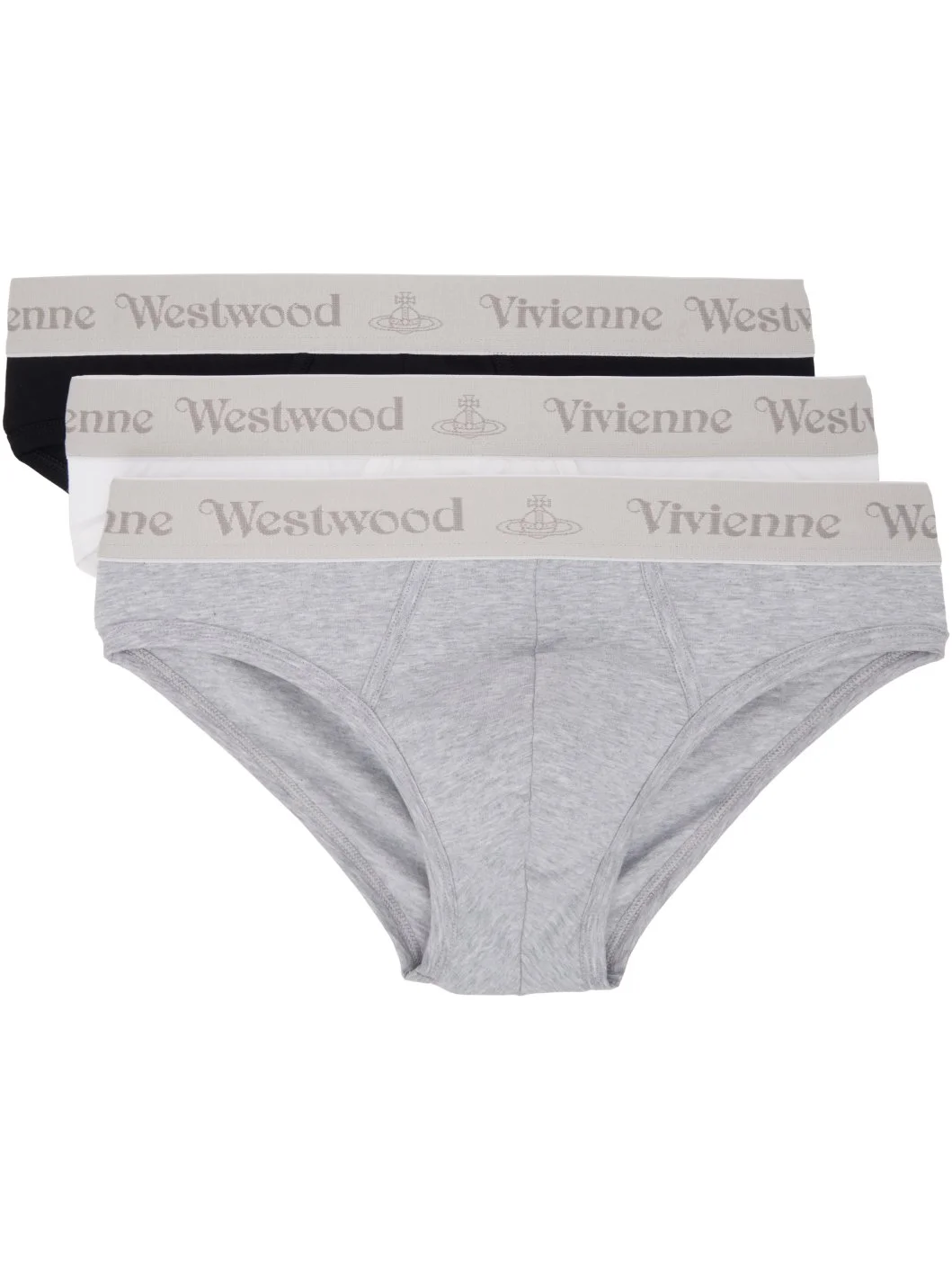 Three-Pack Multicolor Slip Band Briefs - 1