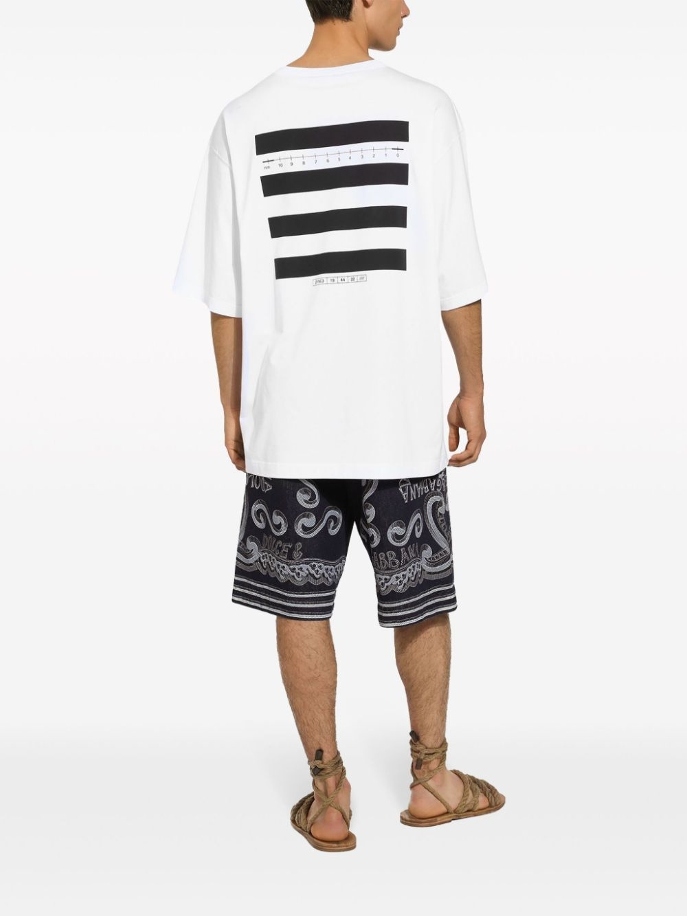 Marina-print cotton T-shirt - 4