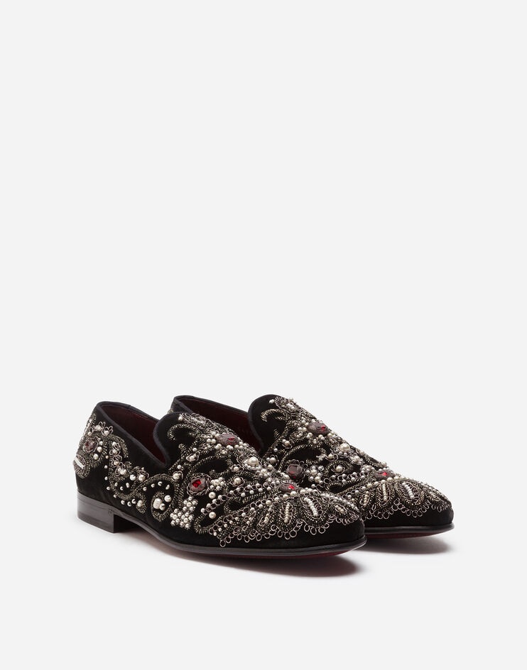 Velvet slippers with embroidery - 2