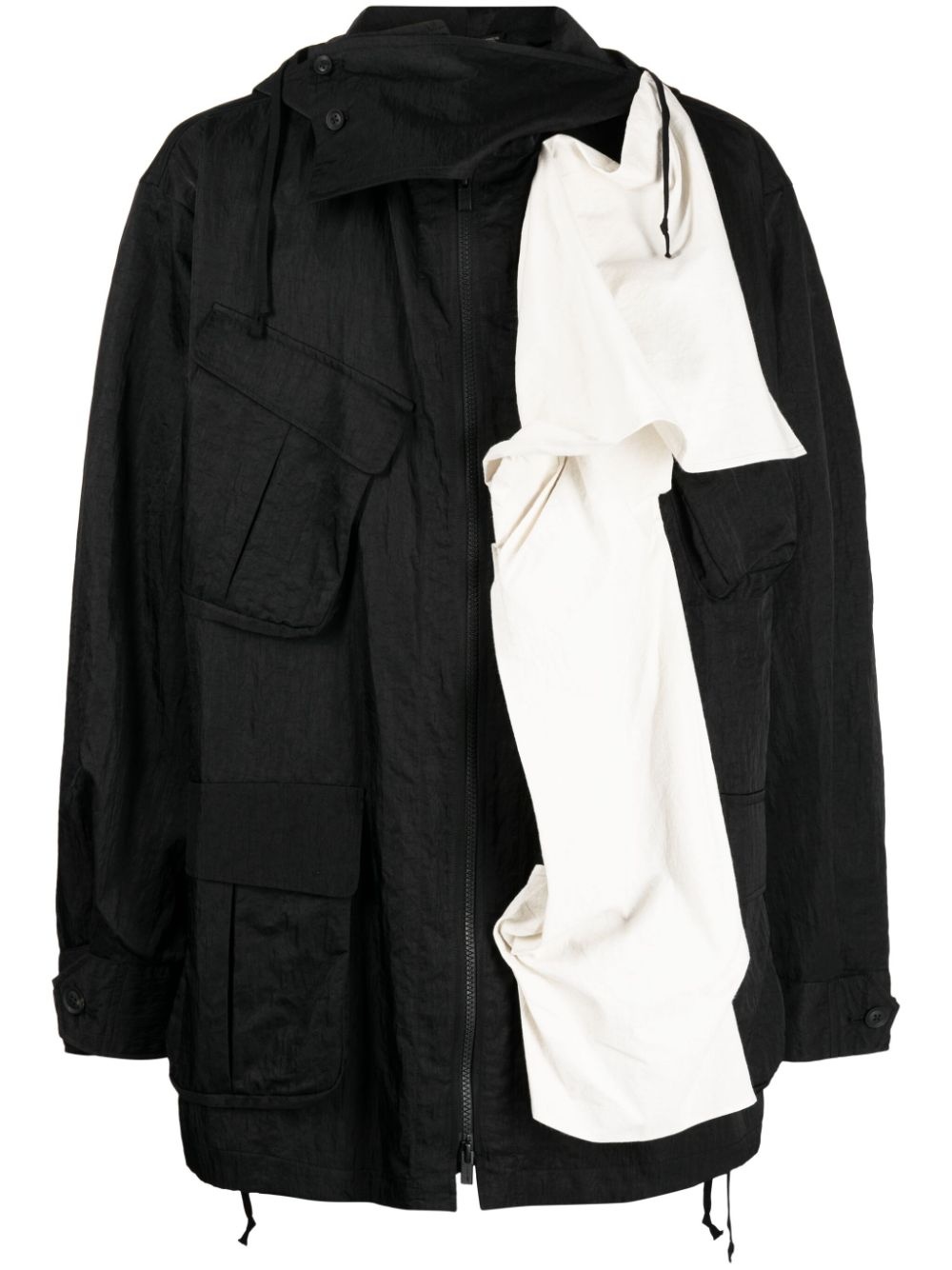 asymmetric hooded jacket - 1